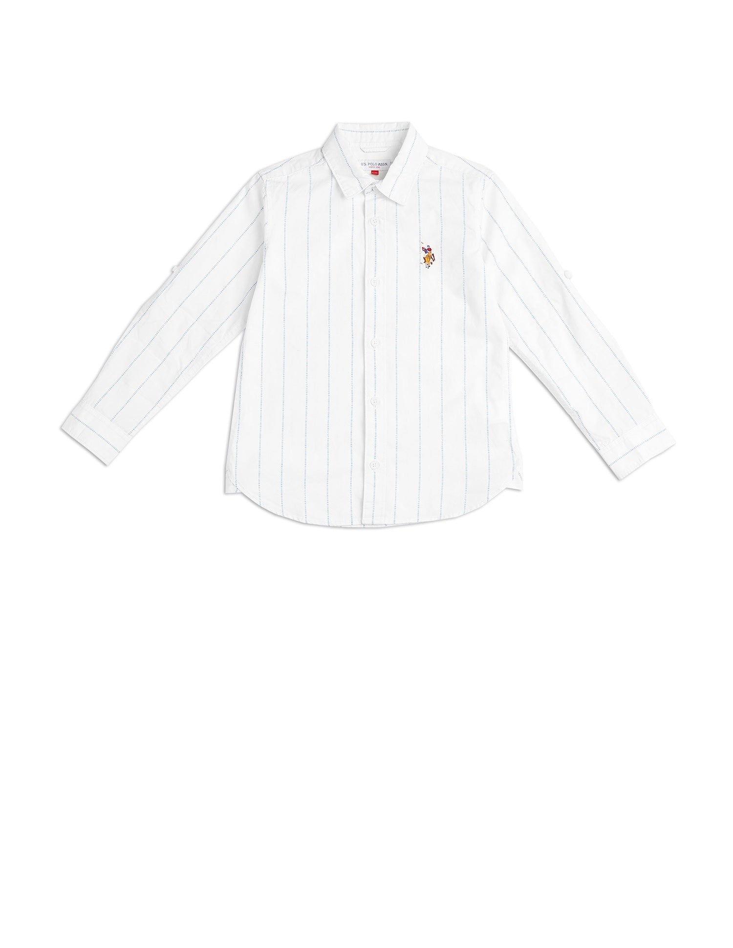 Boys Vertical Striped Regular Fit Shirt White - U.S. POLO ASSN. | Large