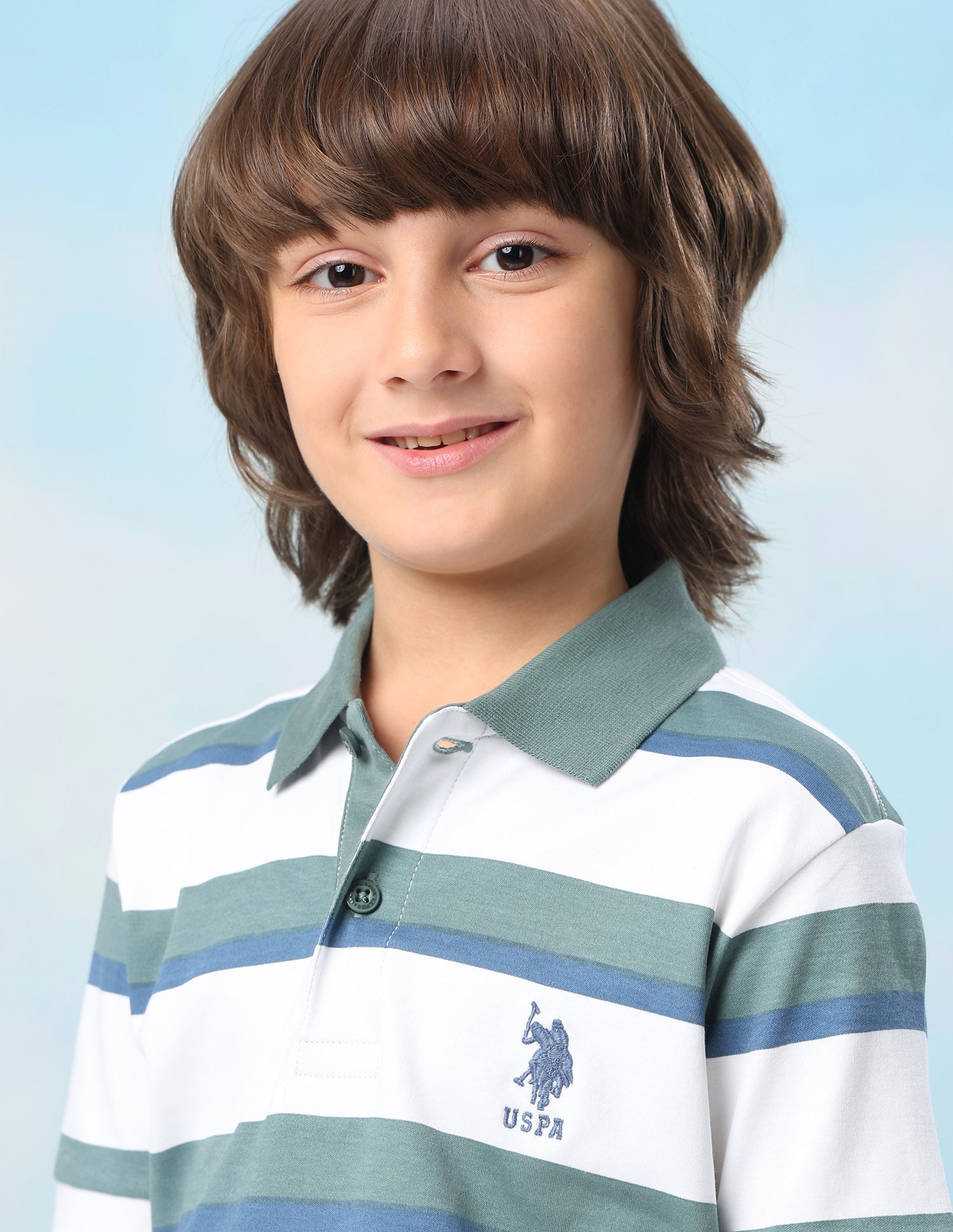 Horizontal Striped Regular Fit Polo Shirt Green - U.S. Polo Assn. India | Large