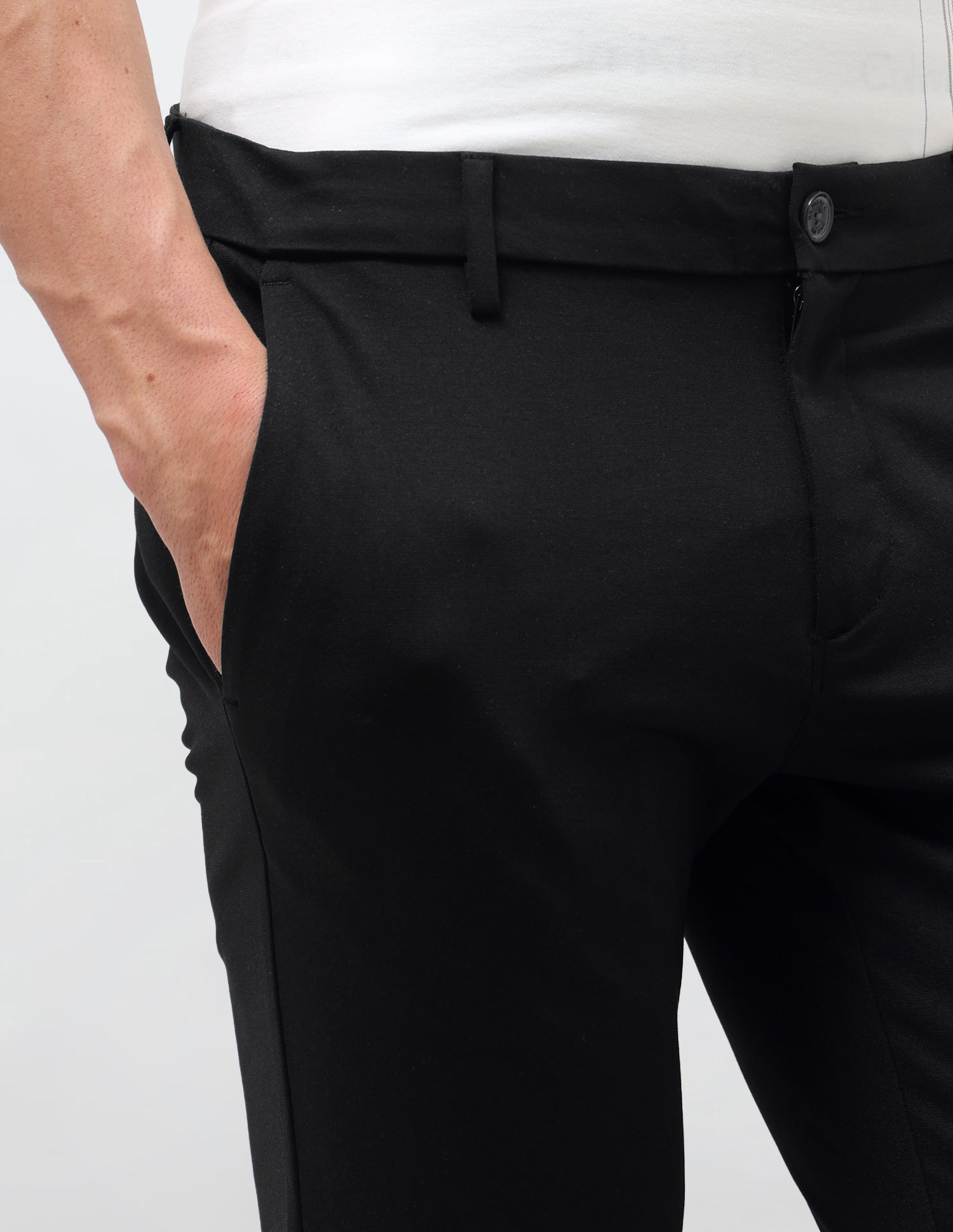 Satin Slim Fit Trousers Black - U.S. Polo Assn. India | Large
