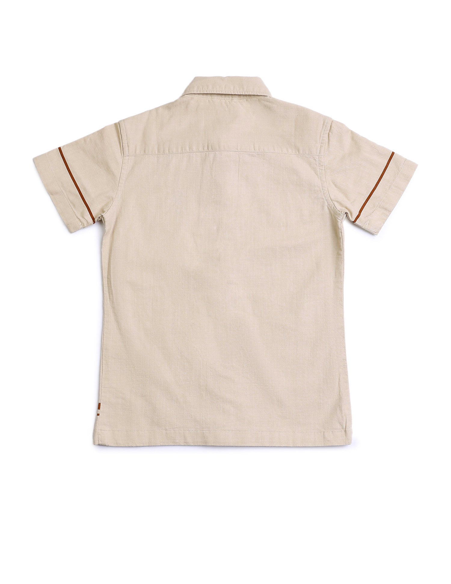 Boys Solid Boxy Fit Shirt Beige - U.S. POLO ASSN. | Large