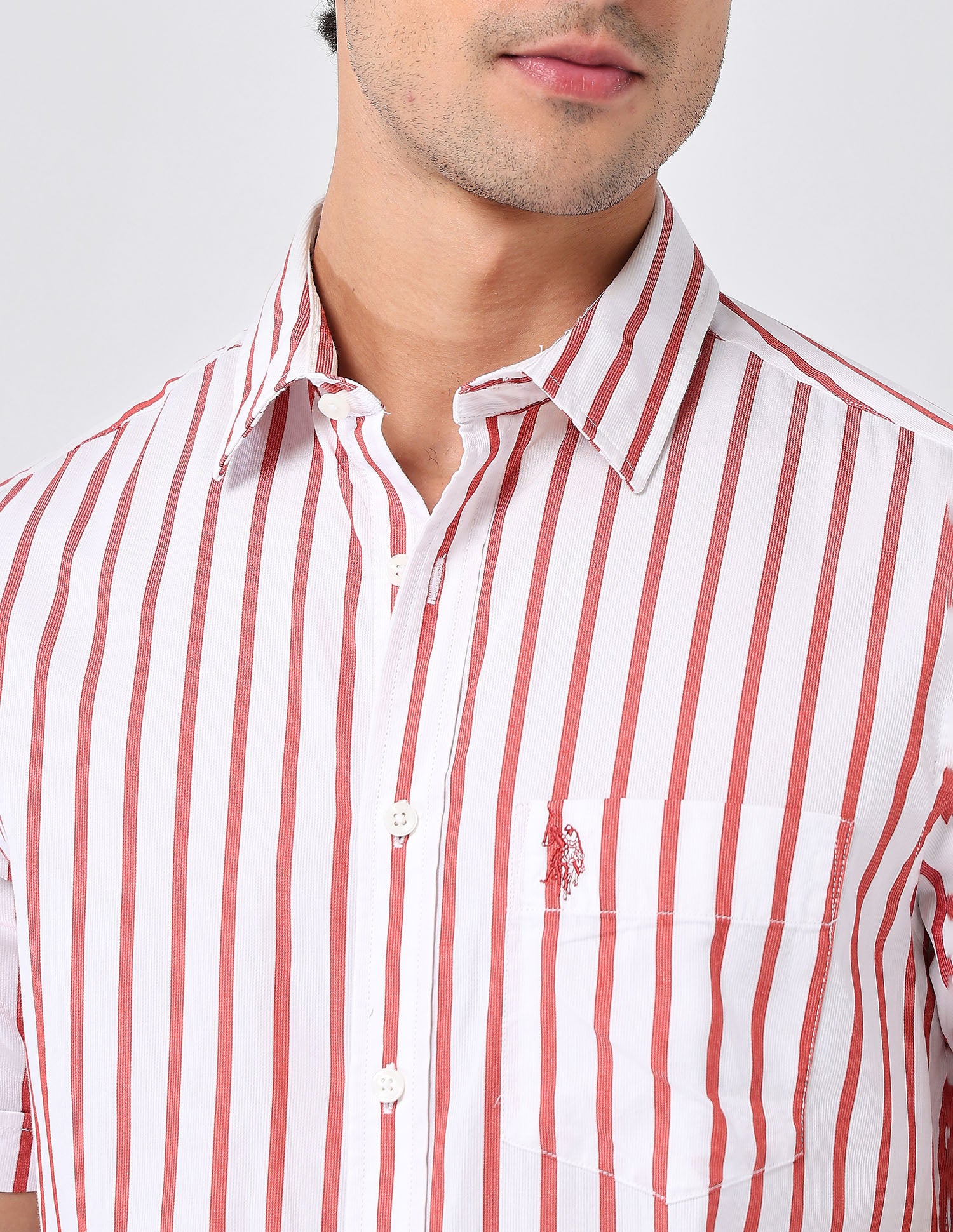 Vertical Striped 135Th Shirt Rust - U.S. Polo Assn. India | Large