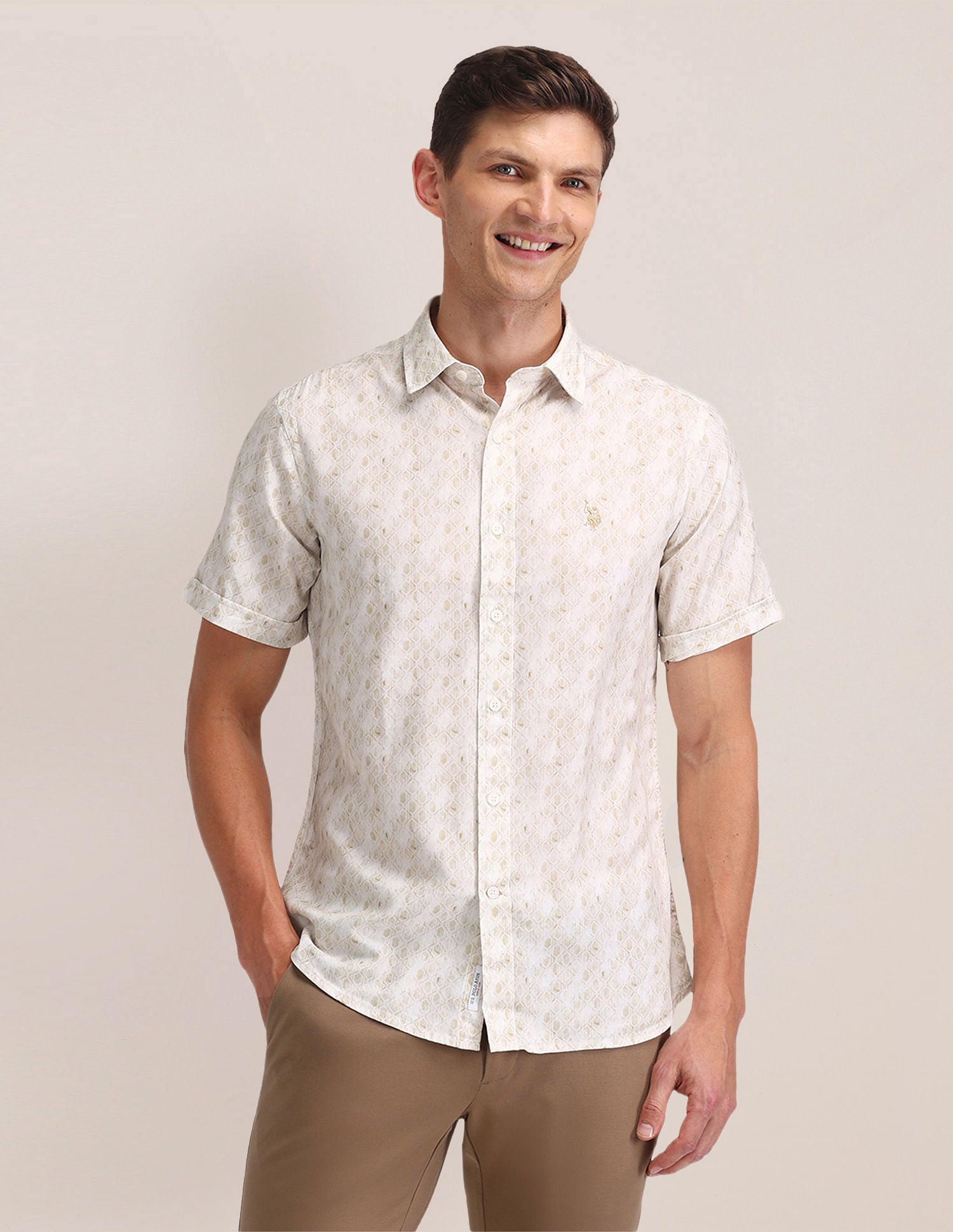 All Over Digital Print Shirt Yellow - U.S. Polo Assn. India | Large