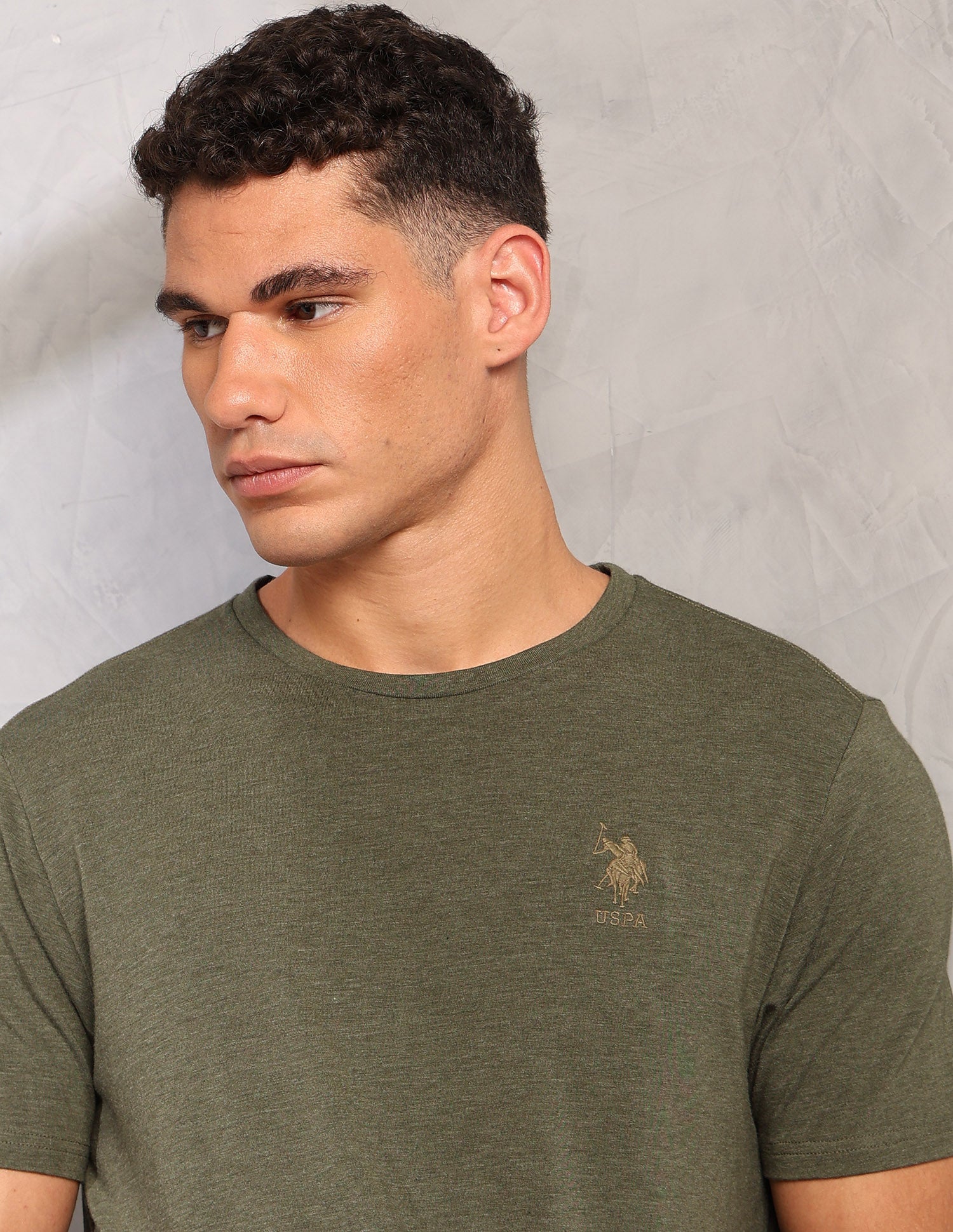 Antibacterial Comfort Fit Pe003 Lounge T-Shirt - Pack Of 1 Olive Melange - U.S. POLO ASSN. | Large