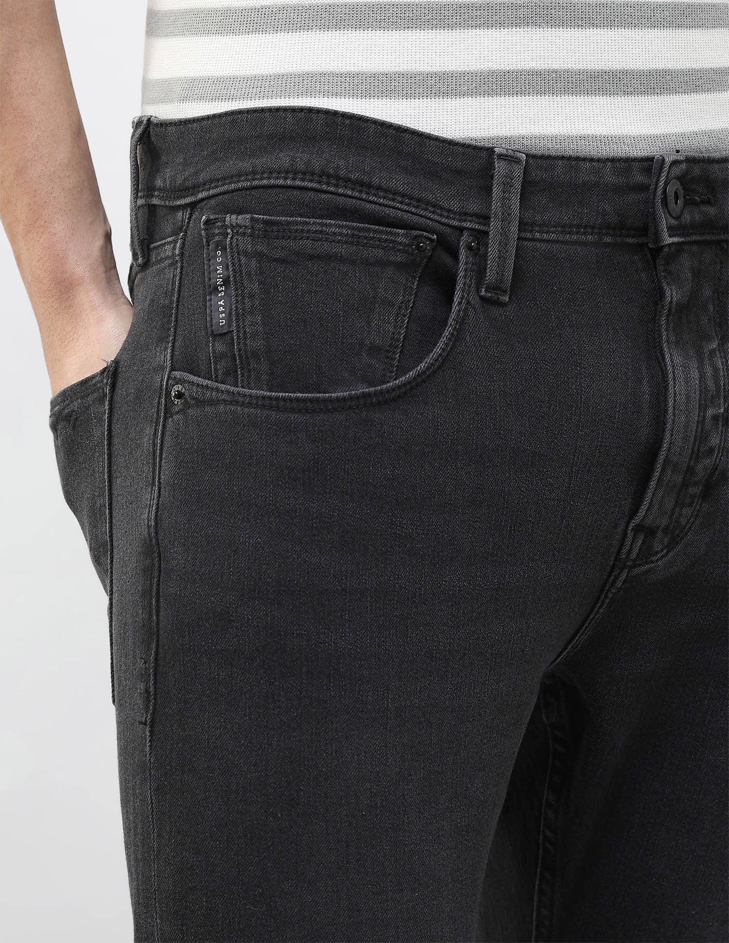 Henry Tapered Fit Black Jeans Black - U.S. Polo Assn. India | Large