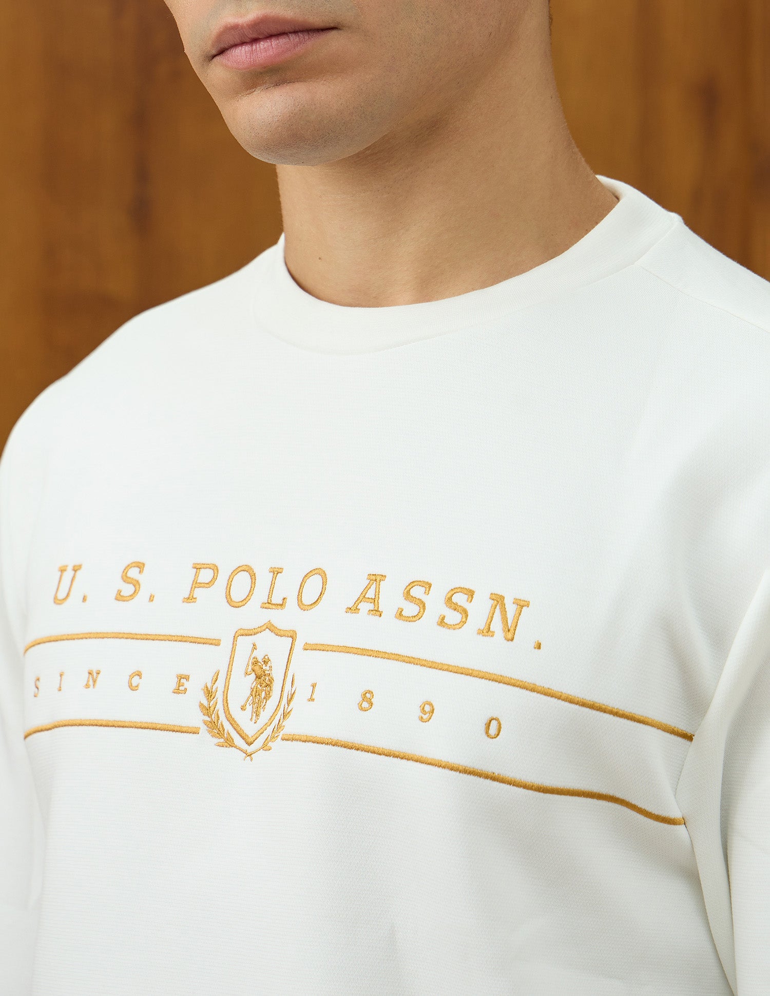 Brand Embroidered Equestrian Aisle Theater Sweatshirt Off White - U.S. POLO ASSN. | Large