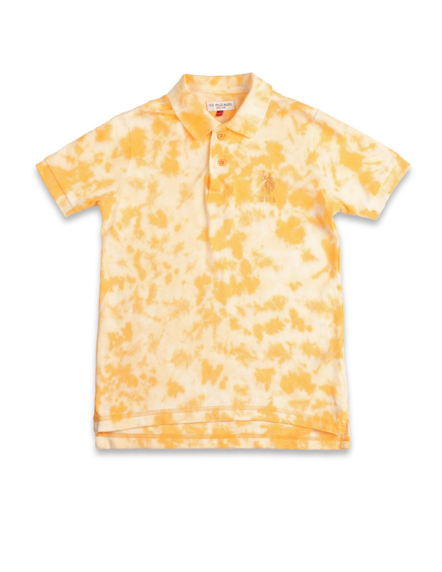 Boys Dyed Pure Cotton Polo Shirt Orange - U.S. POLO ASSN. | Large