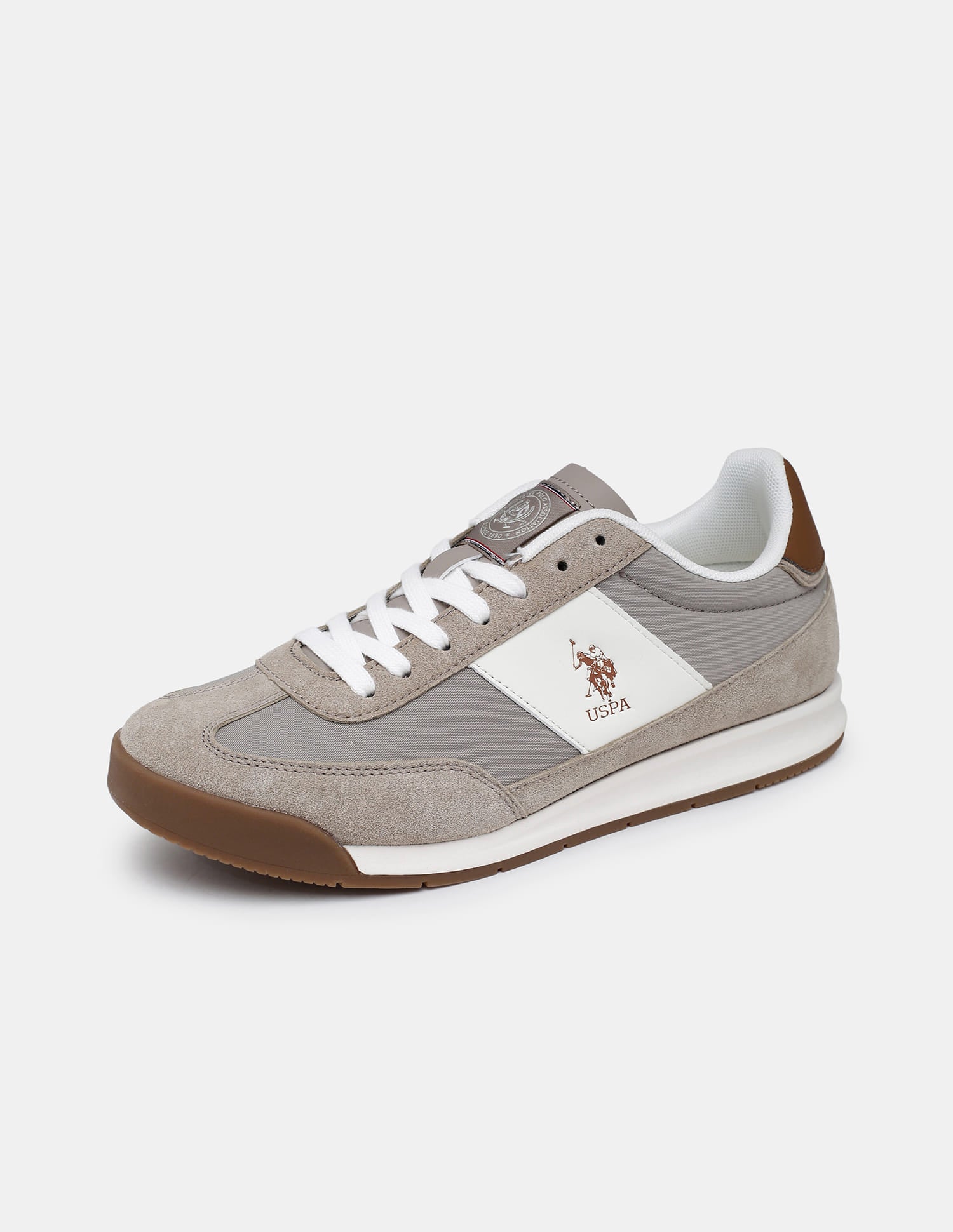 Colour Blocked Lace Ups Gallop Sneakers Beige - U.S. Polo Assn. India | Large