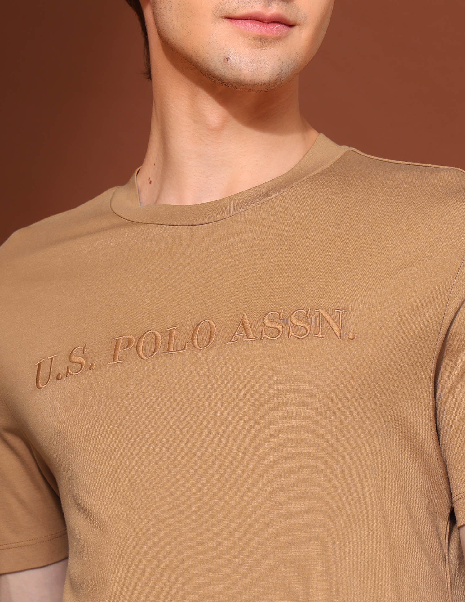 Brand Embroidered Classic T-Shirt Brown - U.S. POLO ASSN. | Large