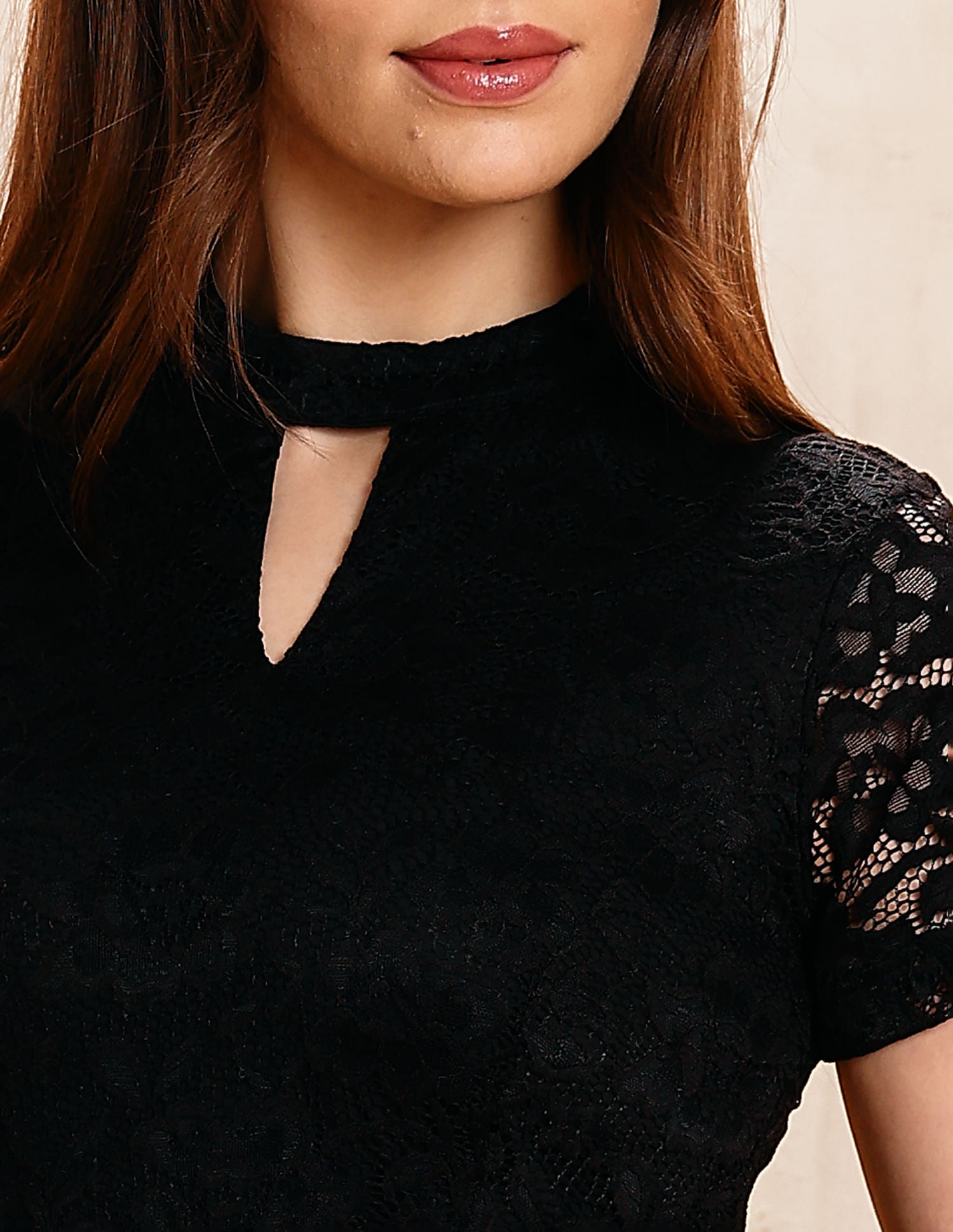 Solid Regular Fit Lace Dress Black - U.S. POLO ASSN. | Large