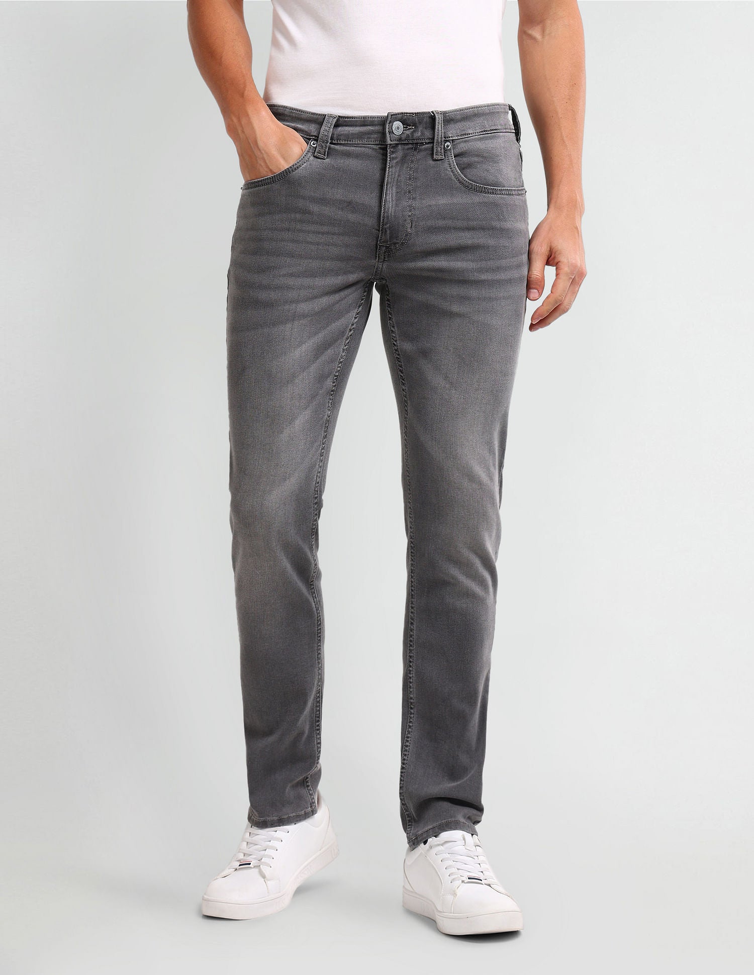 Brandon Slim Tapered Grey Jeans Grey - U.S. Polo Assn. India | Large