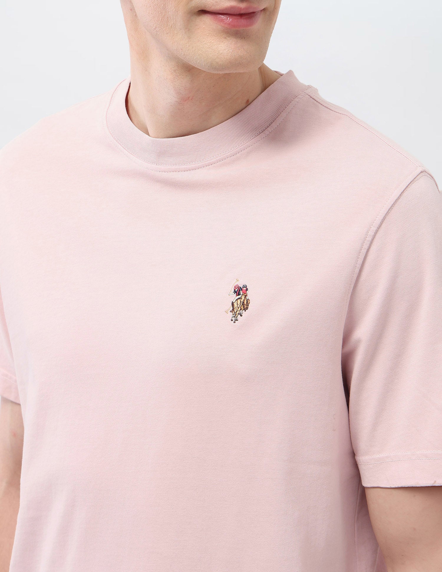 Solid Muscle Fit T-Shirt Pink - U.S. Polo Assn. India | Large