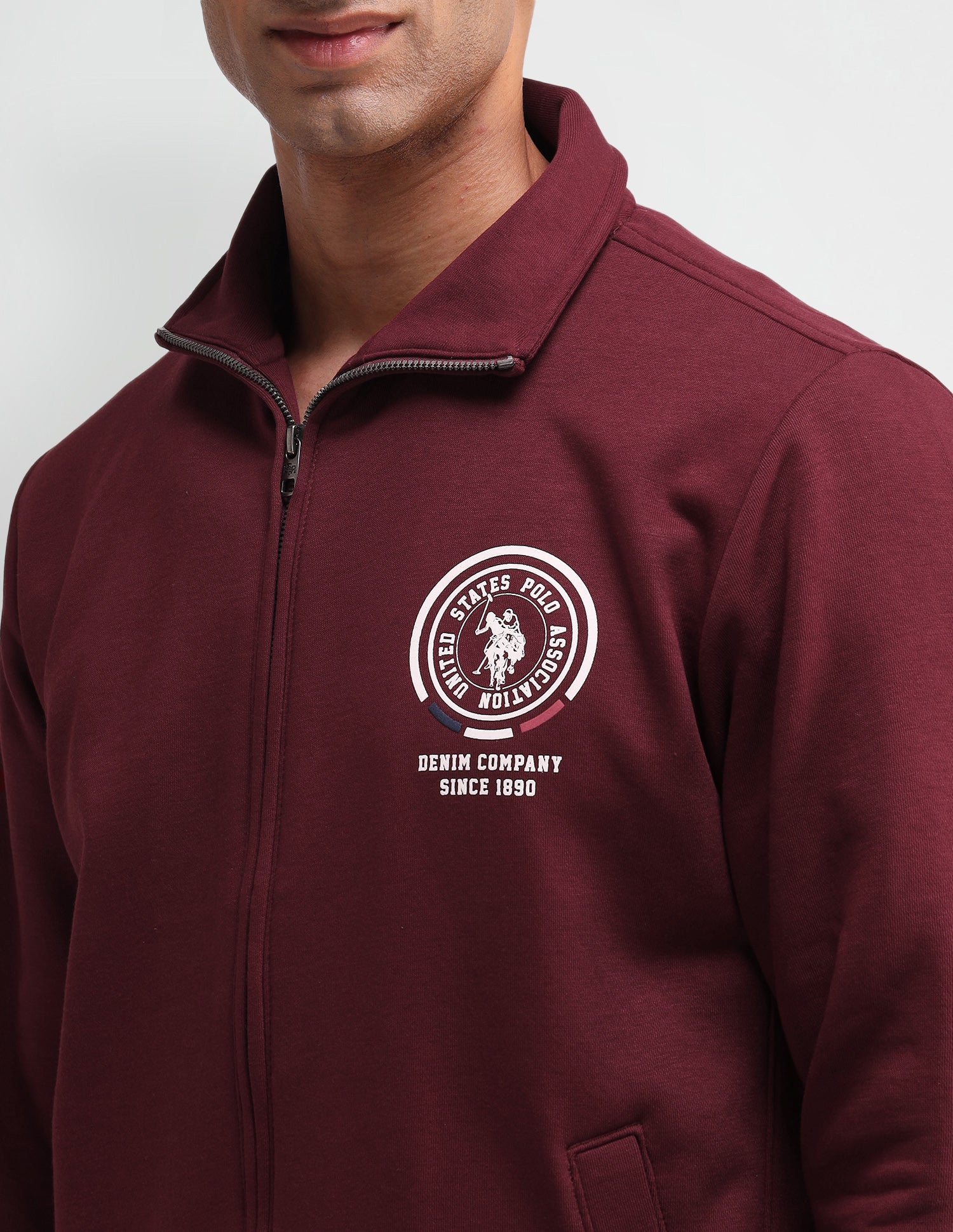 Solid Regular Fit Sweatshirt Wine - U.S. POLO ASSN. | Large