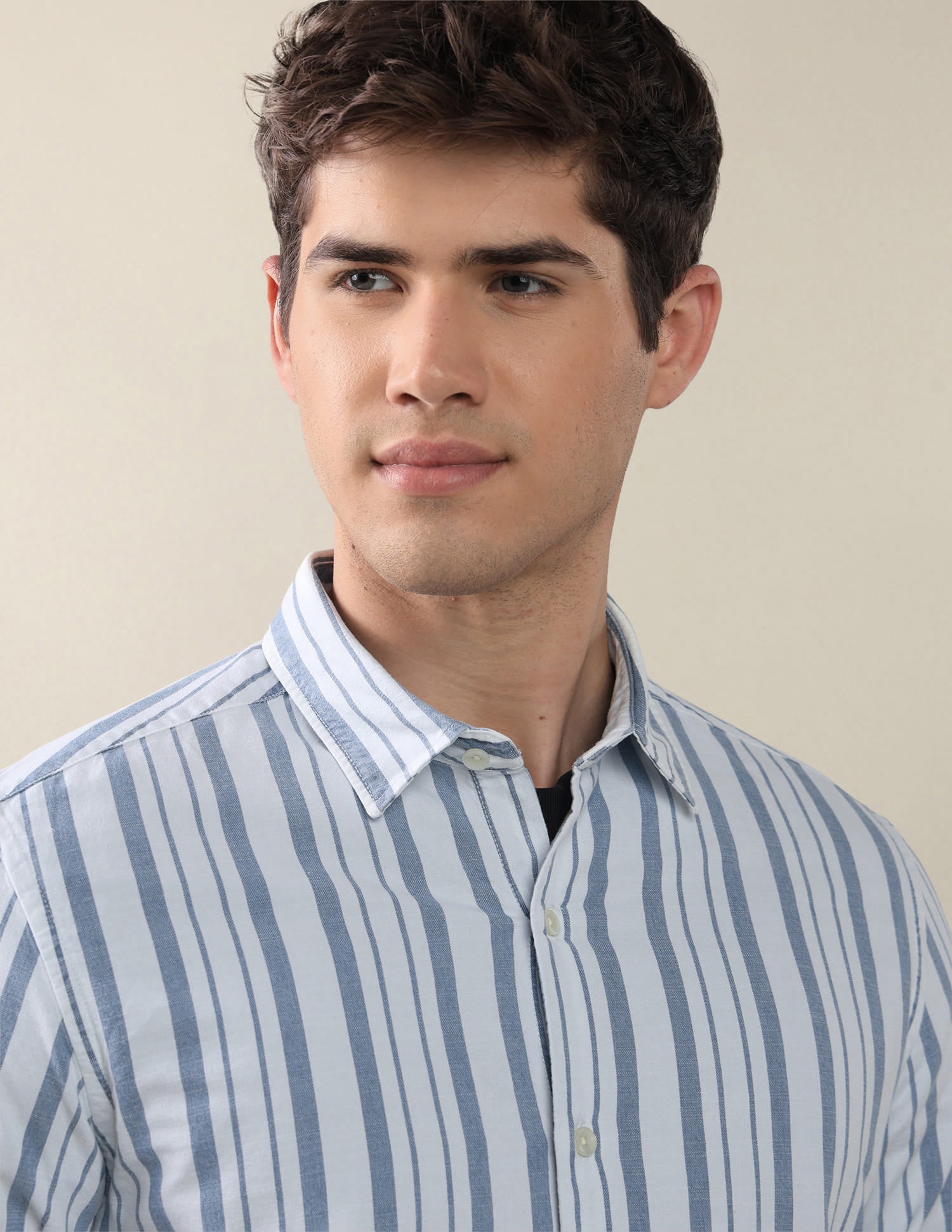 Twill Vertical Striped Shirt Blue - U.S. Polo Assn. India | Large