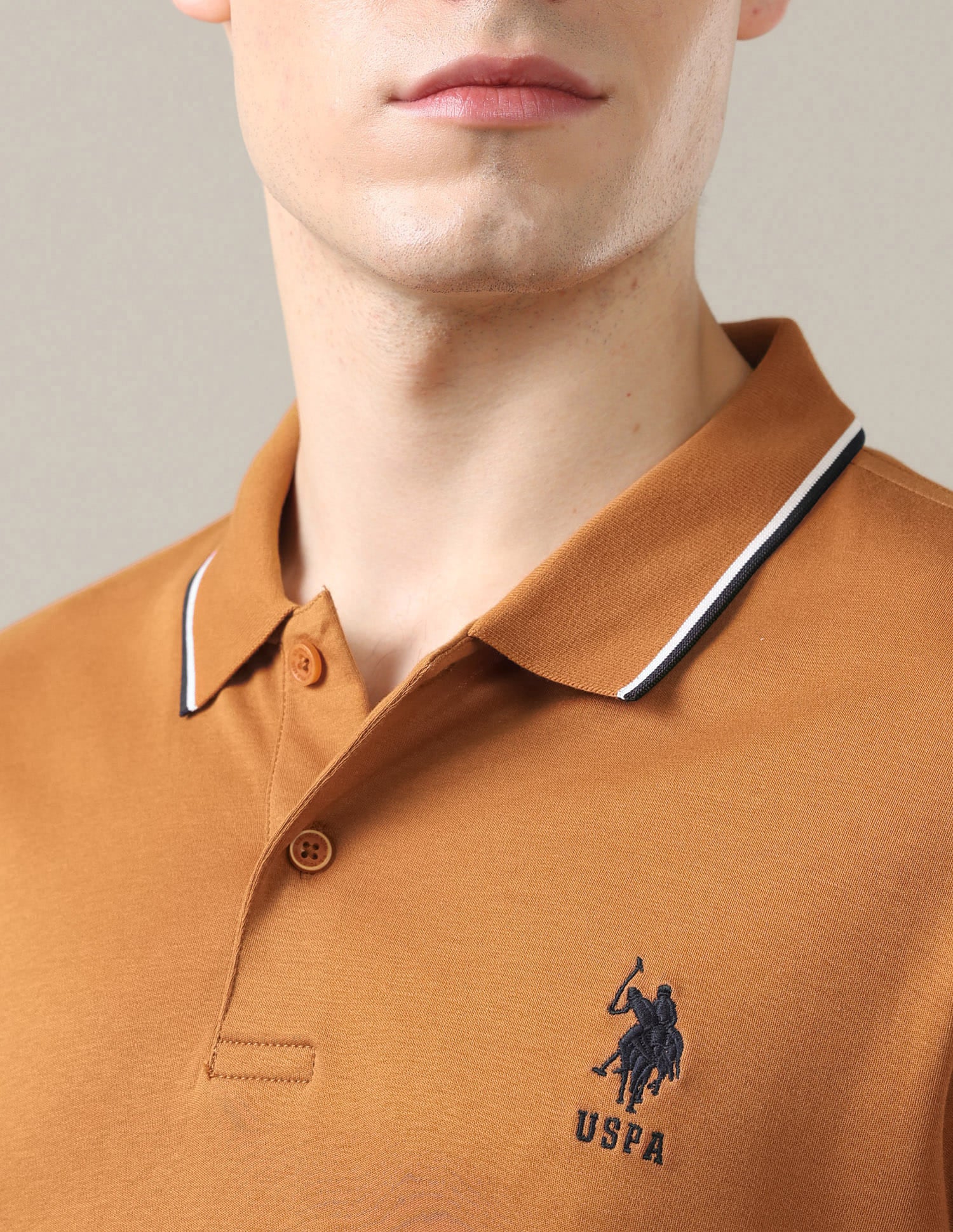 Solid Slim Fit Polo Shirt Yellow - U.S. Polo Assn. India | Large
