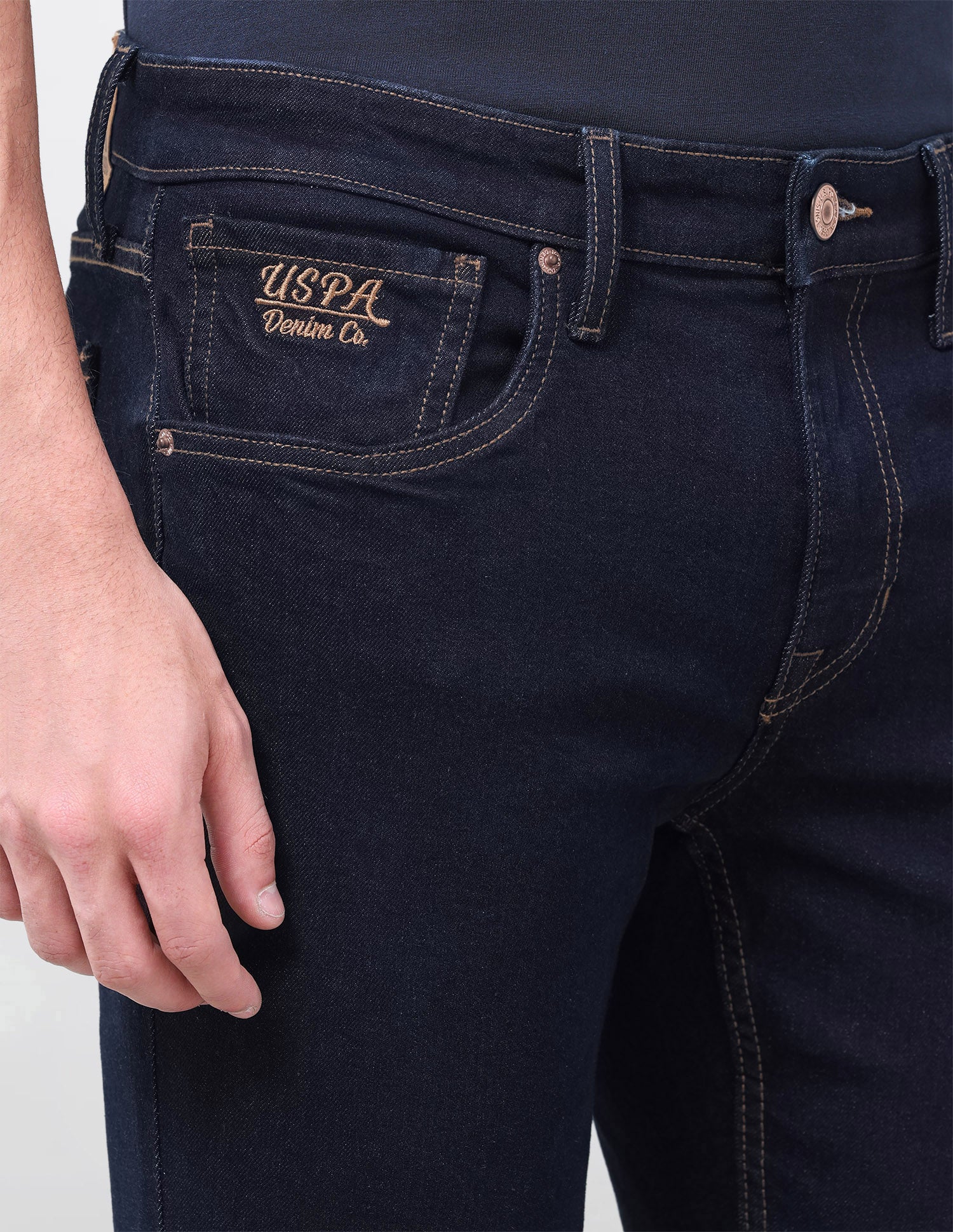 Brandon Slim-Tapered Fit Blue Jeans Dark Indigo - U.S. Polo Assn. India | Large