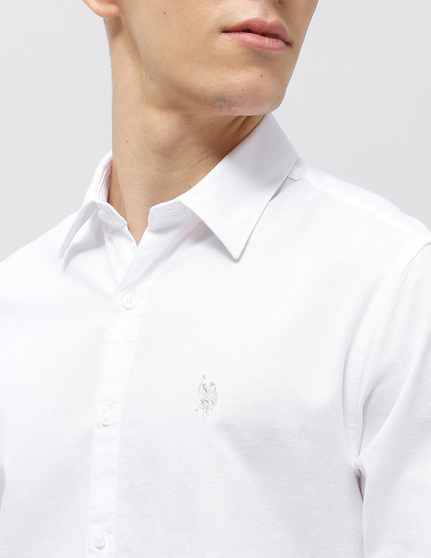 Solid Oxford Shirt White - U.S. POLO ASSN. | Large
