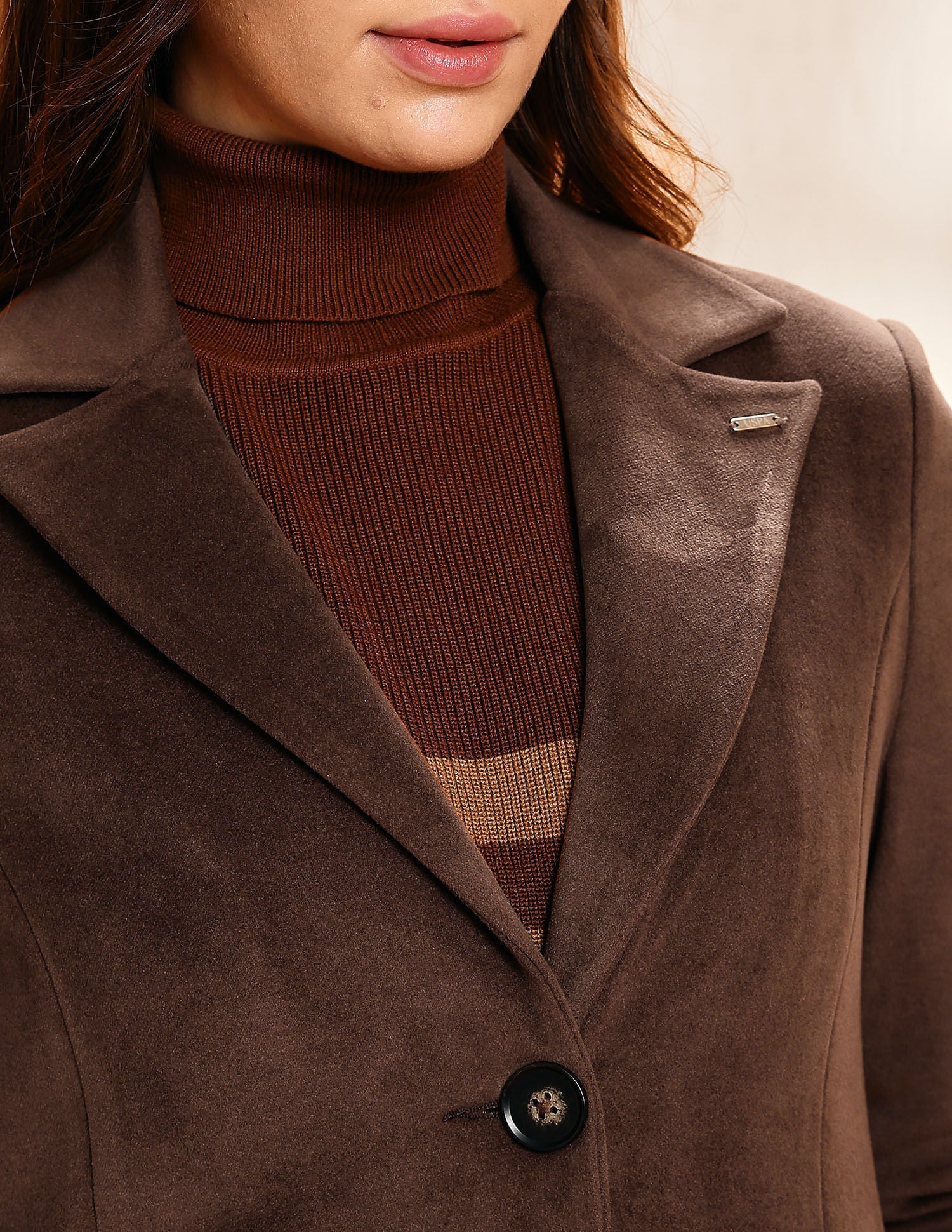 Single Breasted Notch Lapel Coat Brown - U.S. POLO ASSN. | Large