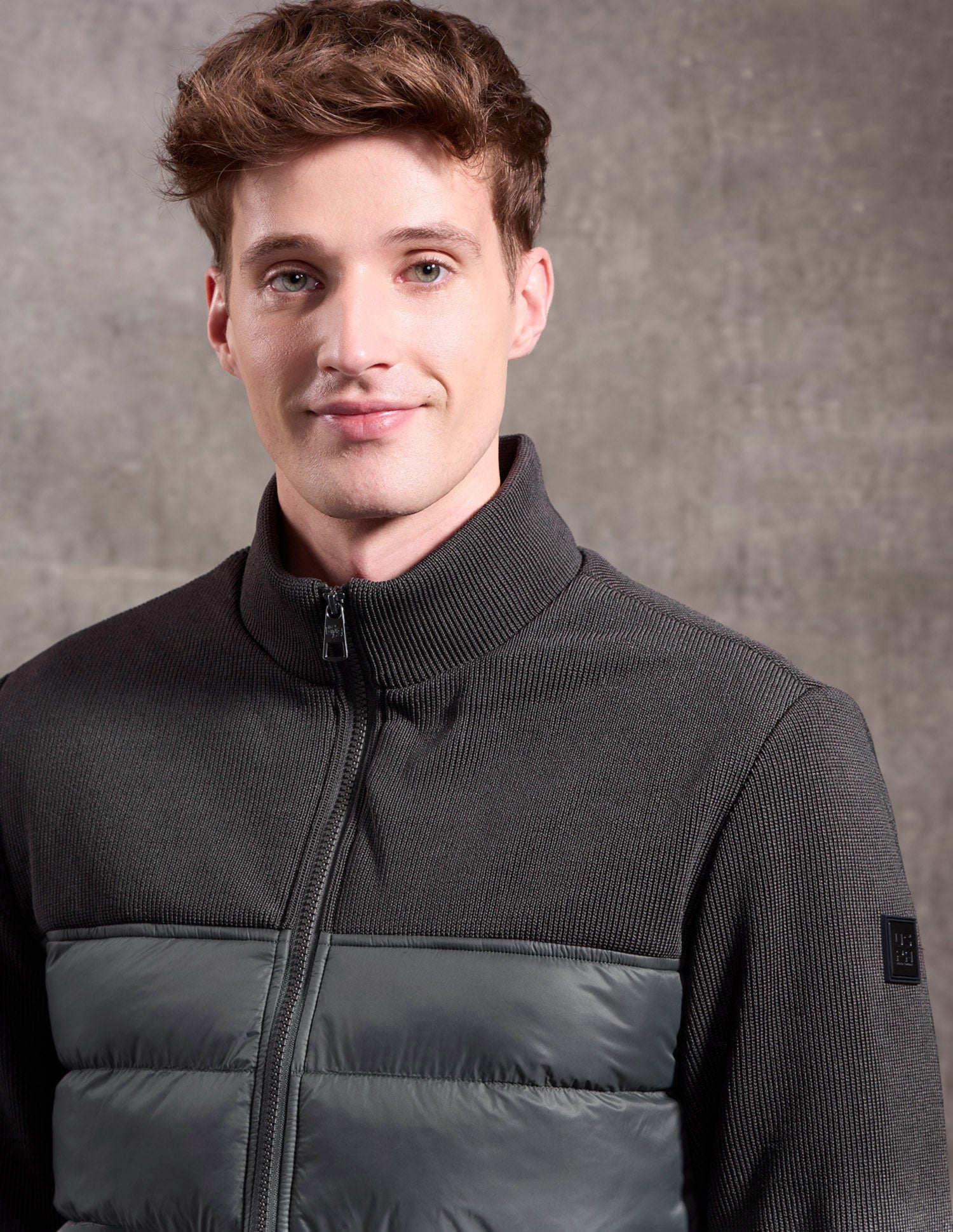 Black & Gold Puffer Jacket Regular Fit Jacket Dark Grey - U.S. Polo Assn. India | Large
