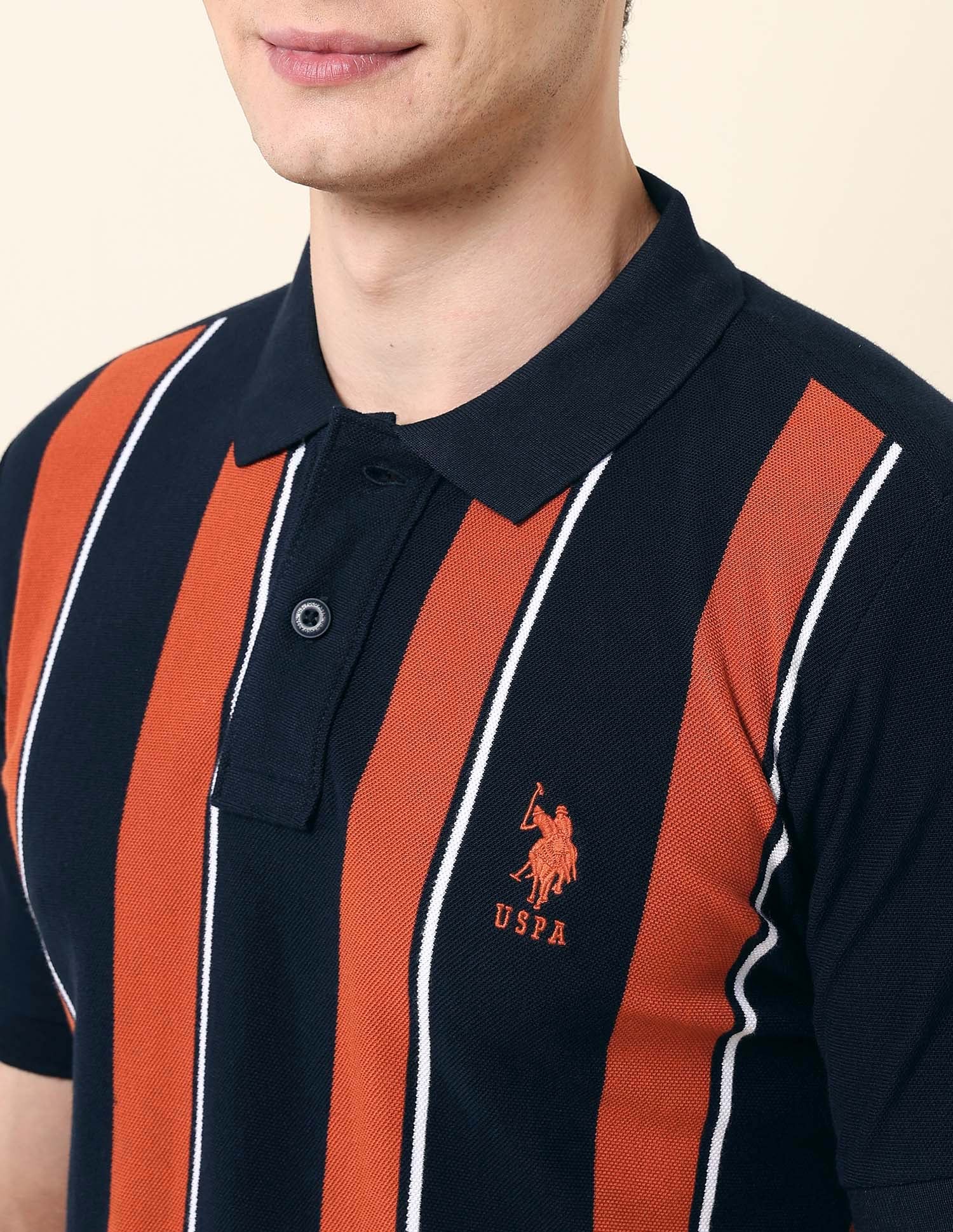 Vertical Striped Classic Polo Shirt Navy - U.S. Polo Assn. India | Large