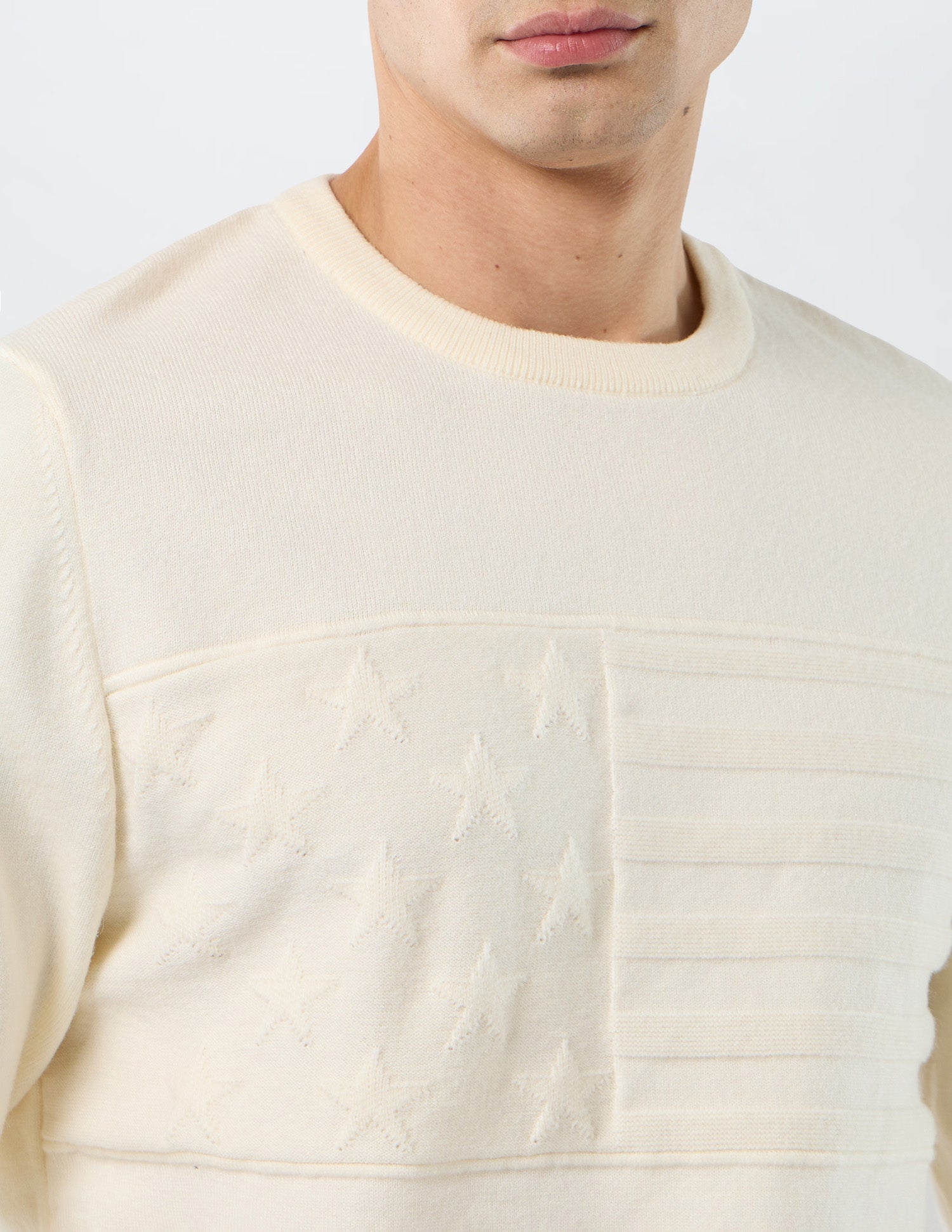 Graphic Patterned Knit Regular Fit Sweater Off White - U.S. POLO ASSN. | Large