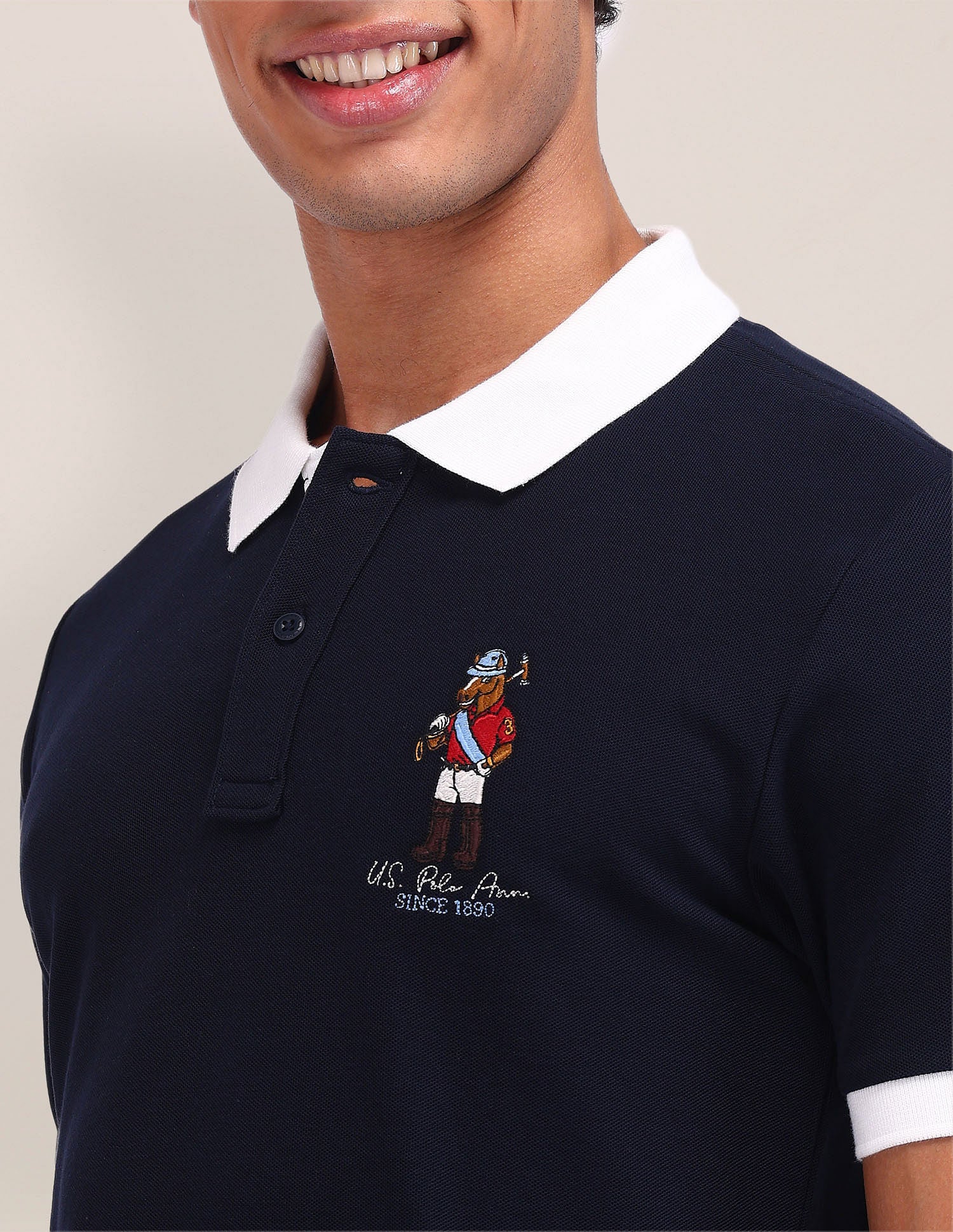 Slim Fit Solid Polo Shirt Navy - U.S. POLO ASSN. | Large
