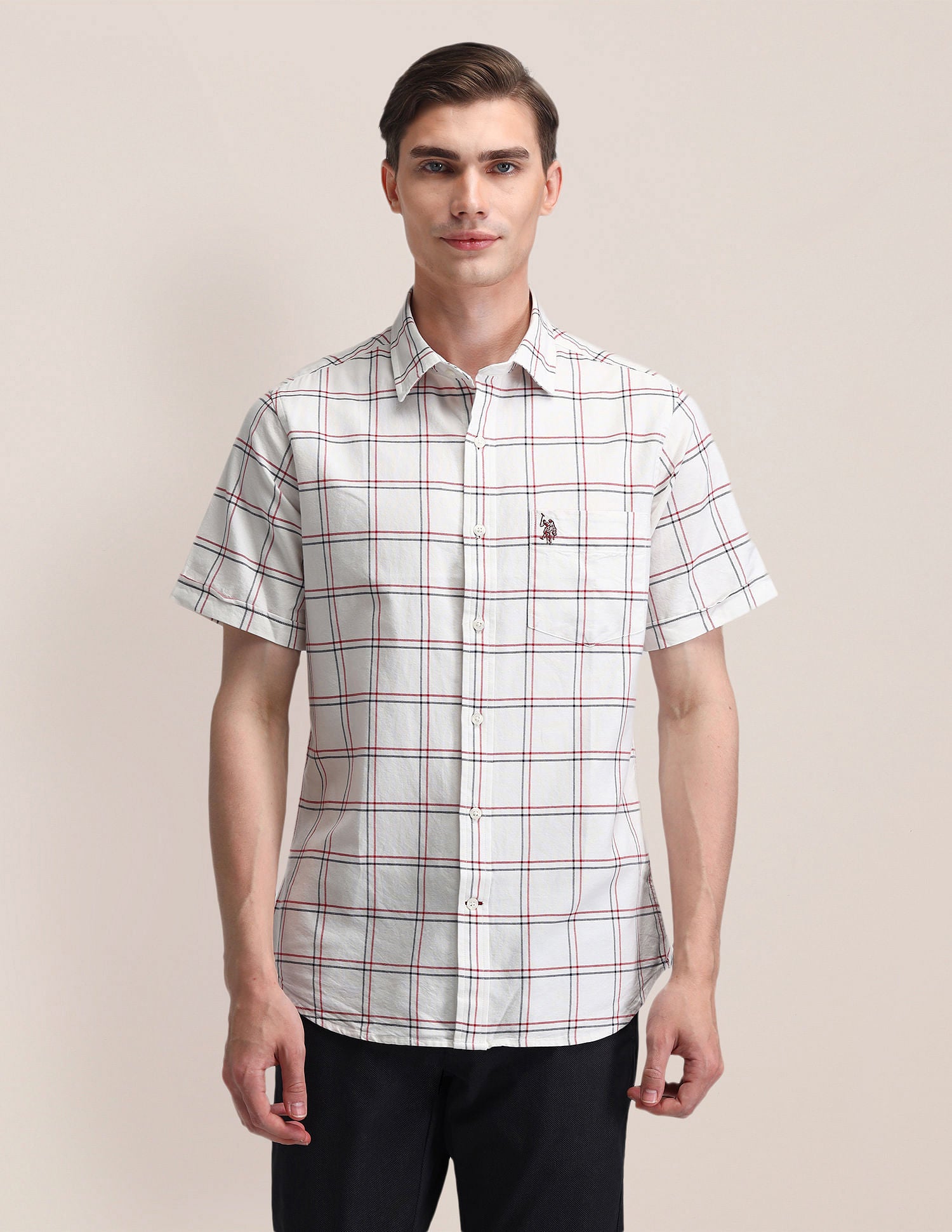 Plaid Check Oxford Shirt White - U.S. Polo Assn. India | Large