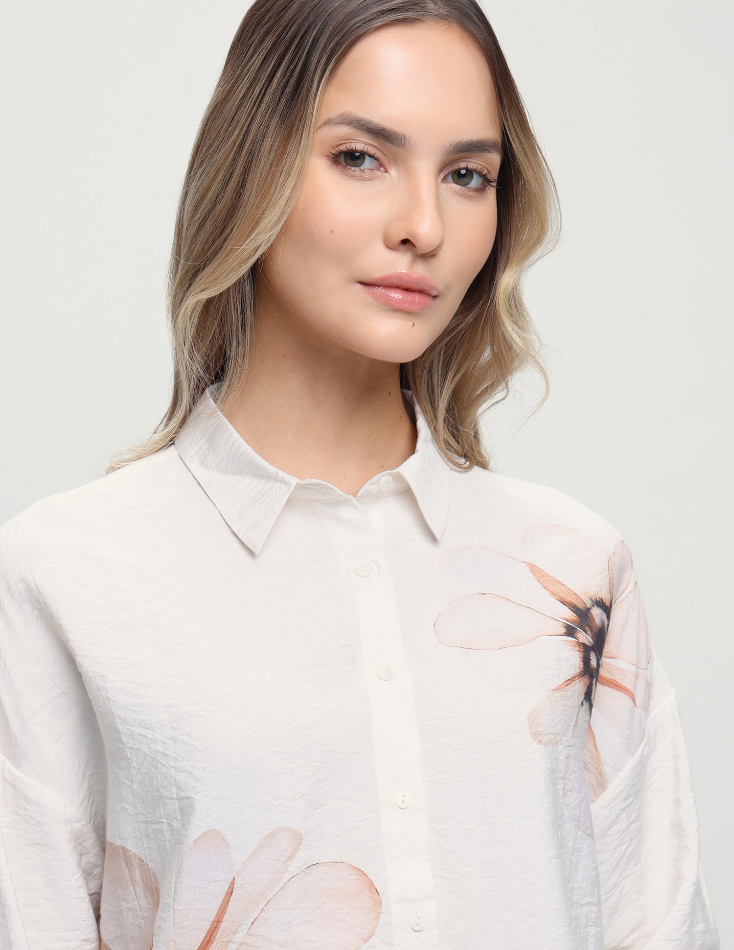 Floral Printed Regular Fit Shirt Off White - U.S. Polo Assn. India | Large