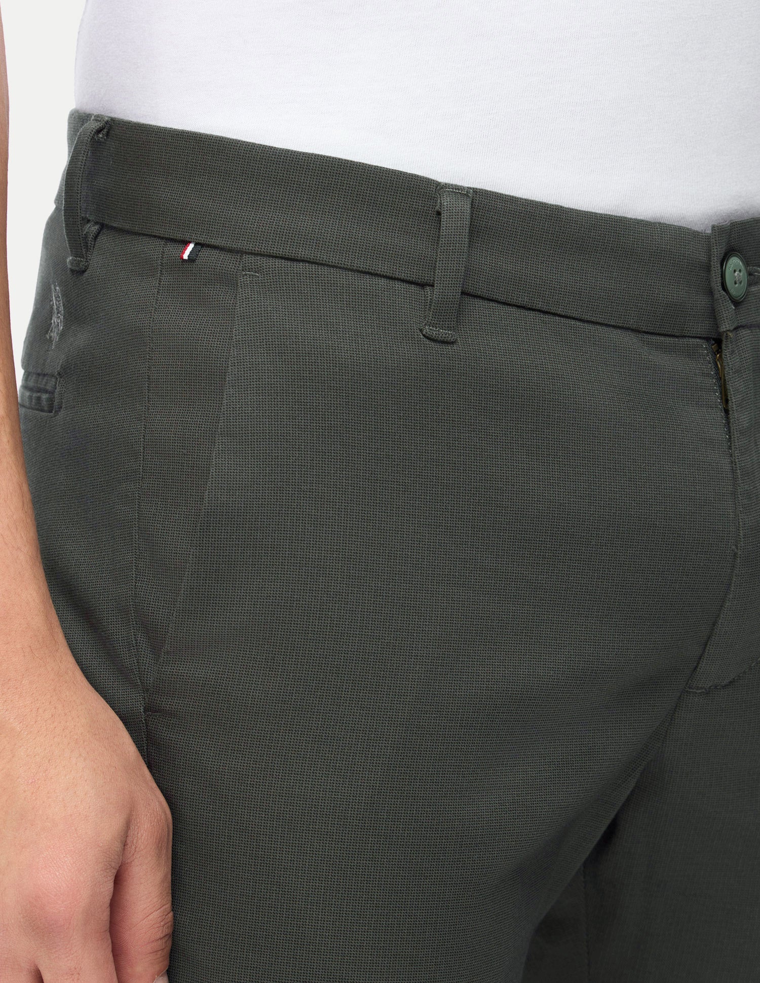 Denver Slim Fit Satin Trousers Olive - U.S. Polo Assn. India | Large