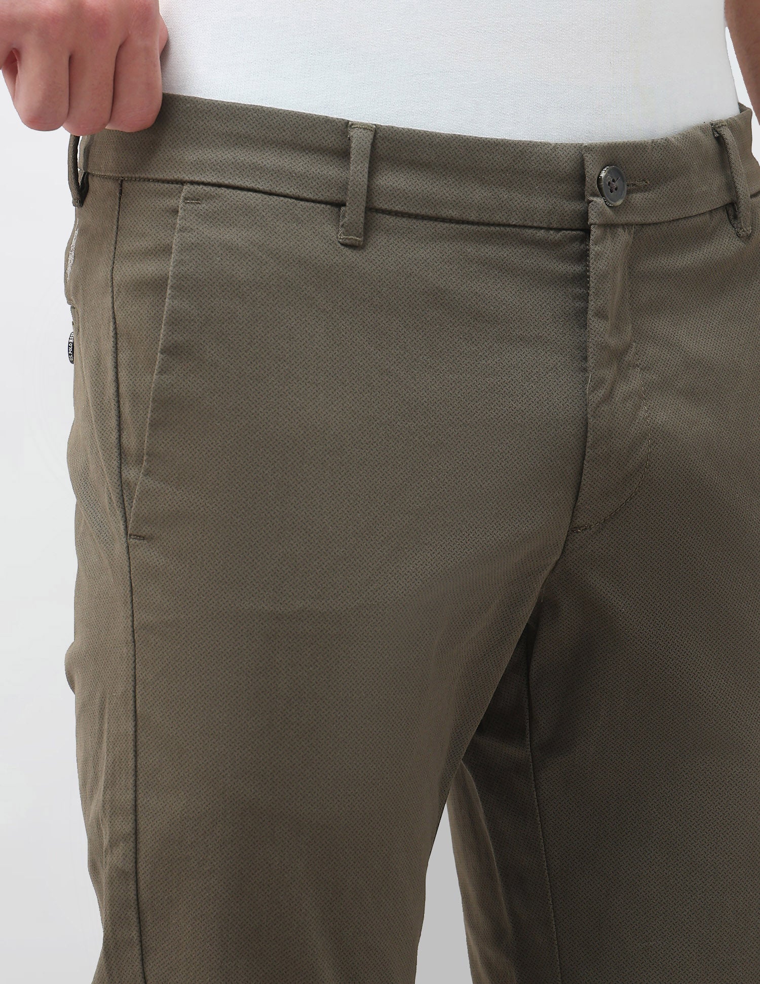 All-Over Printed Denver Slim Fit Trousers Olive - U.S. Polo Assn. India | Large