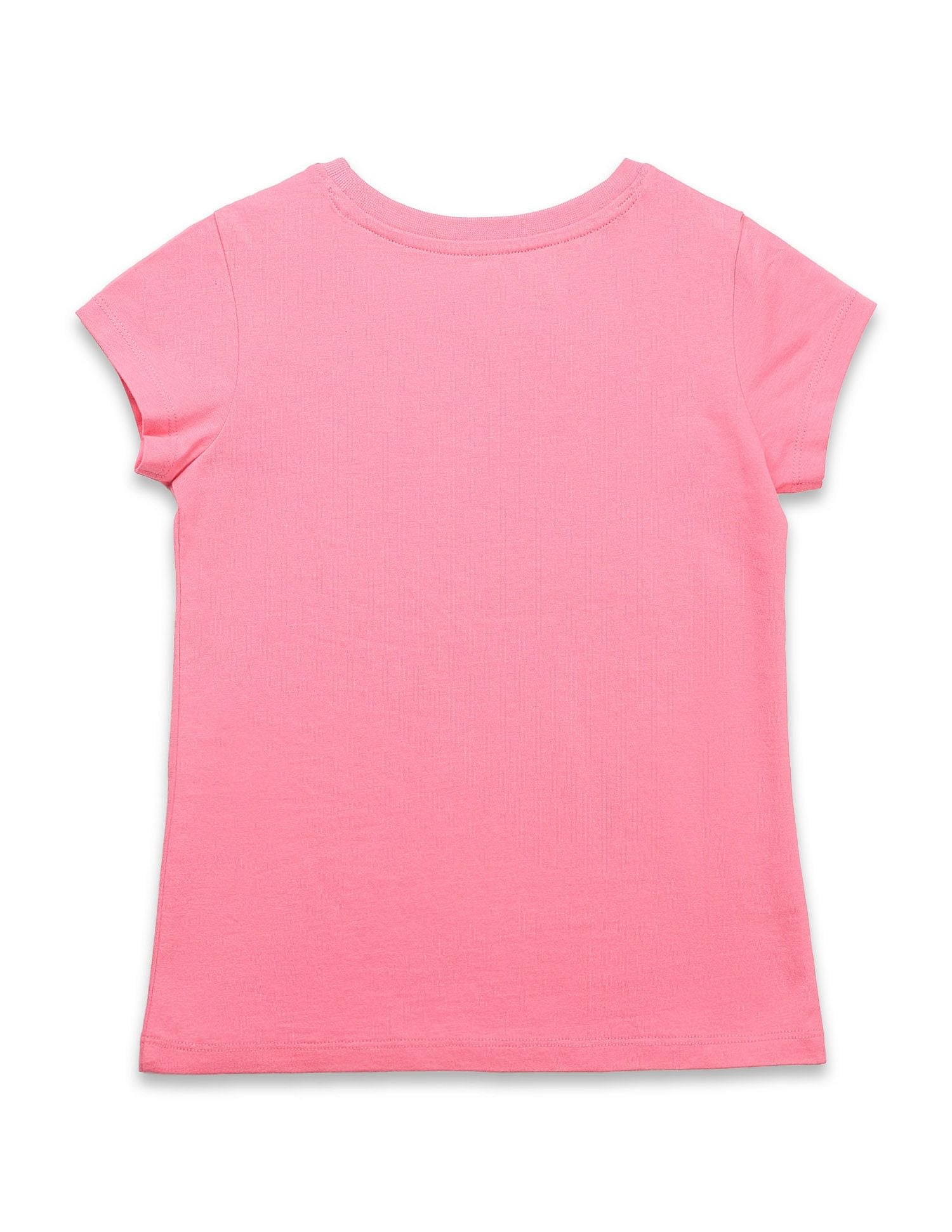 Girls Graphic Printed Regular Fit T-Shirt Pink - U.S. POLO ASSN. | Large