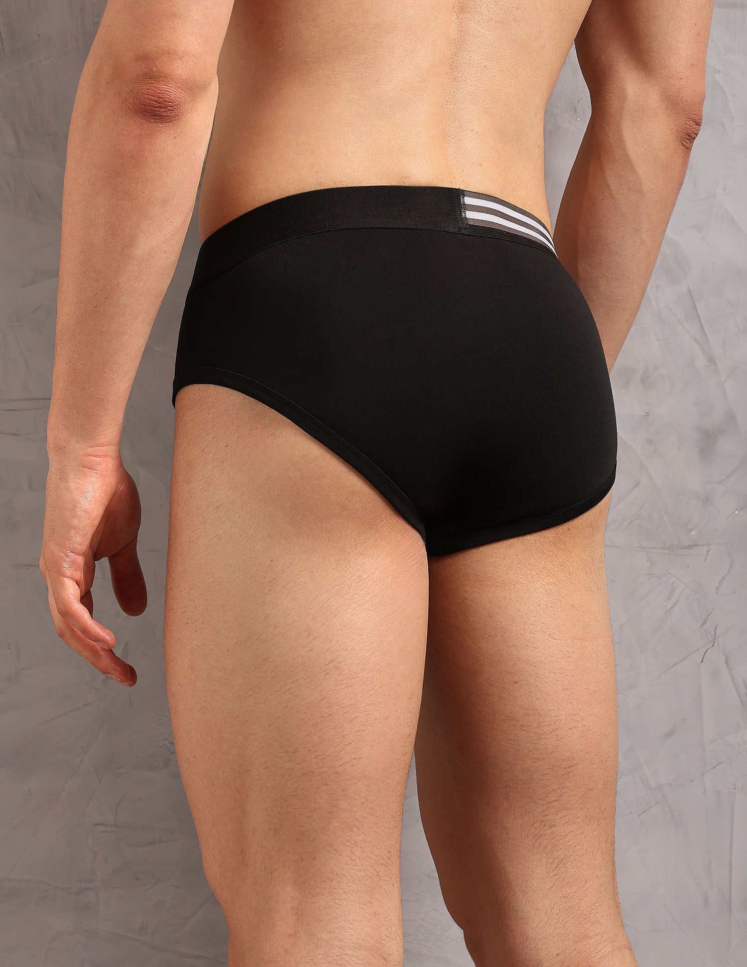 Striped Waistband OEB19 Briefs - Pack Of 2 Dark Olive and Uspa Black - U.S. Polo Assn. India | Large
