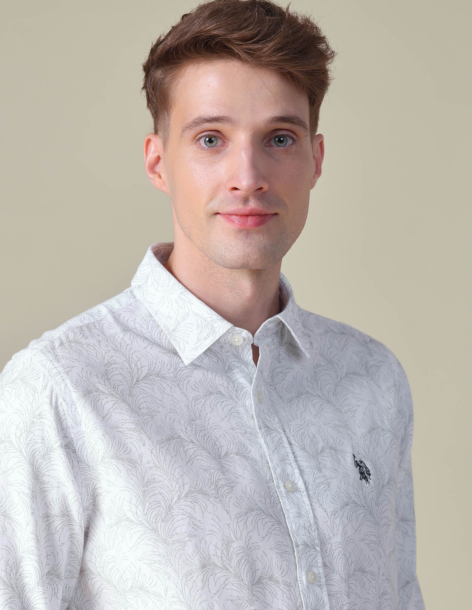 Floral Printed Oxford Shirt White - U.S. POLO ASSN. | Large