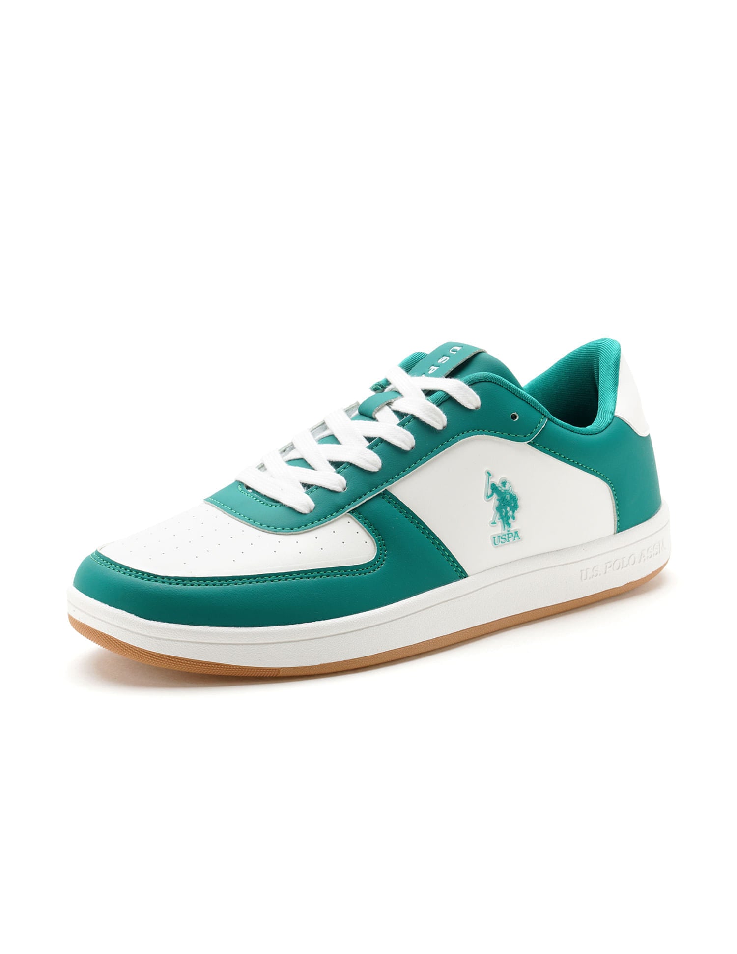 Men Rein Green Retro Court Sneakers Green - U.S. Polo Assn. India | Large