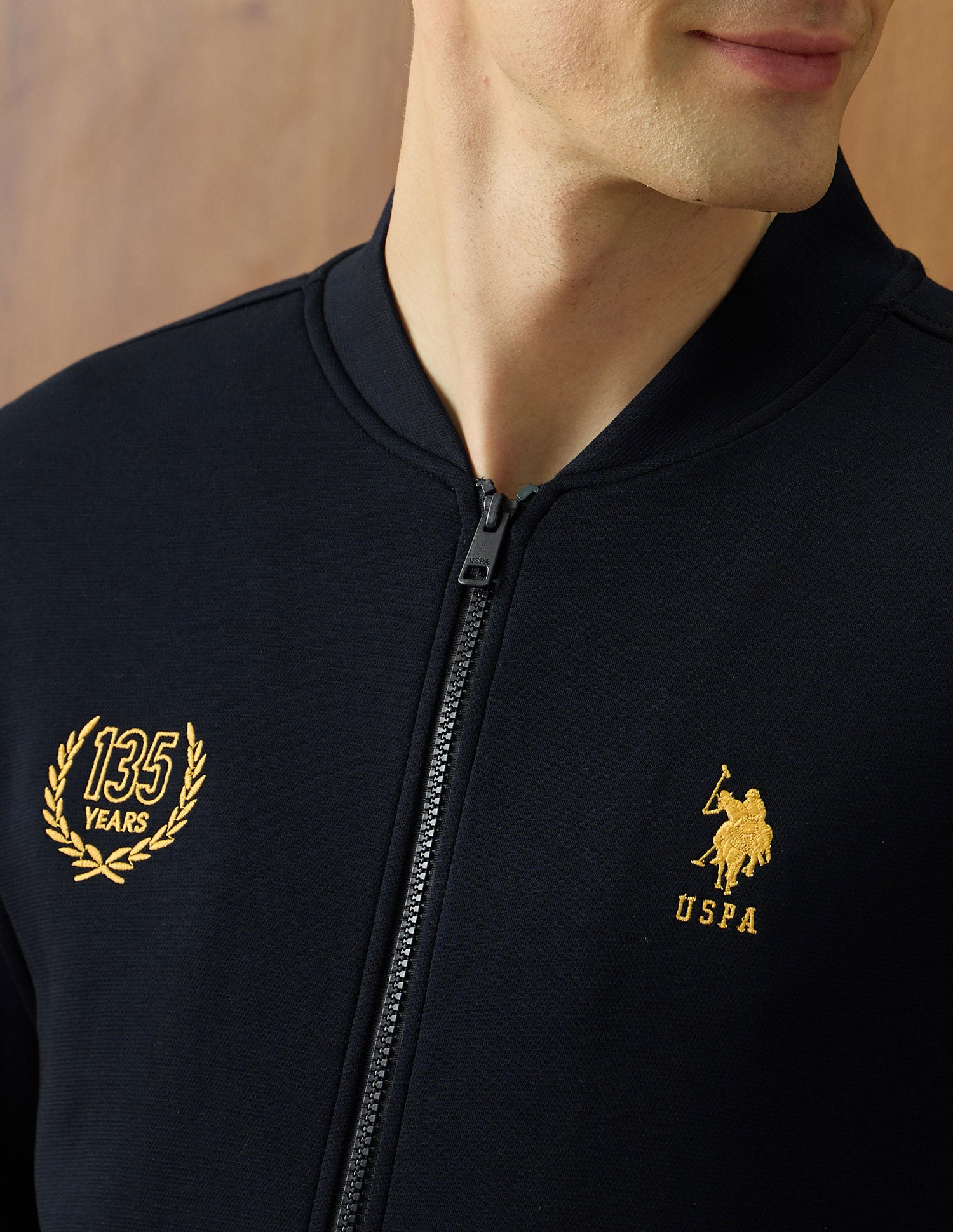 Brand Embroidered Varsity Theatre Zipper Sweatshirt Navy - U.S. POLO ASSN. | Large