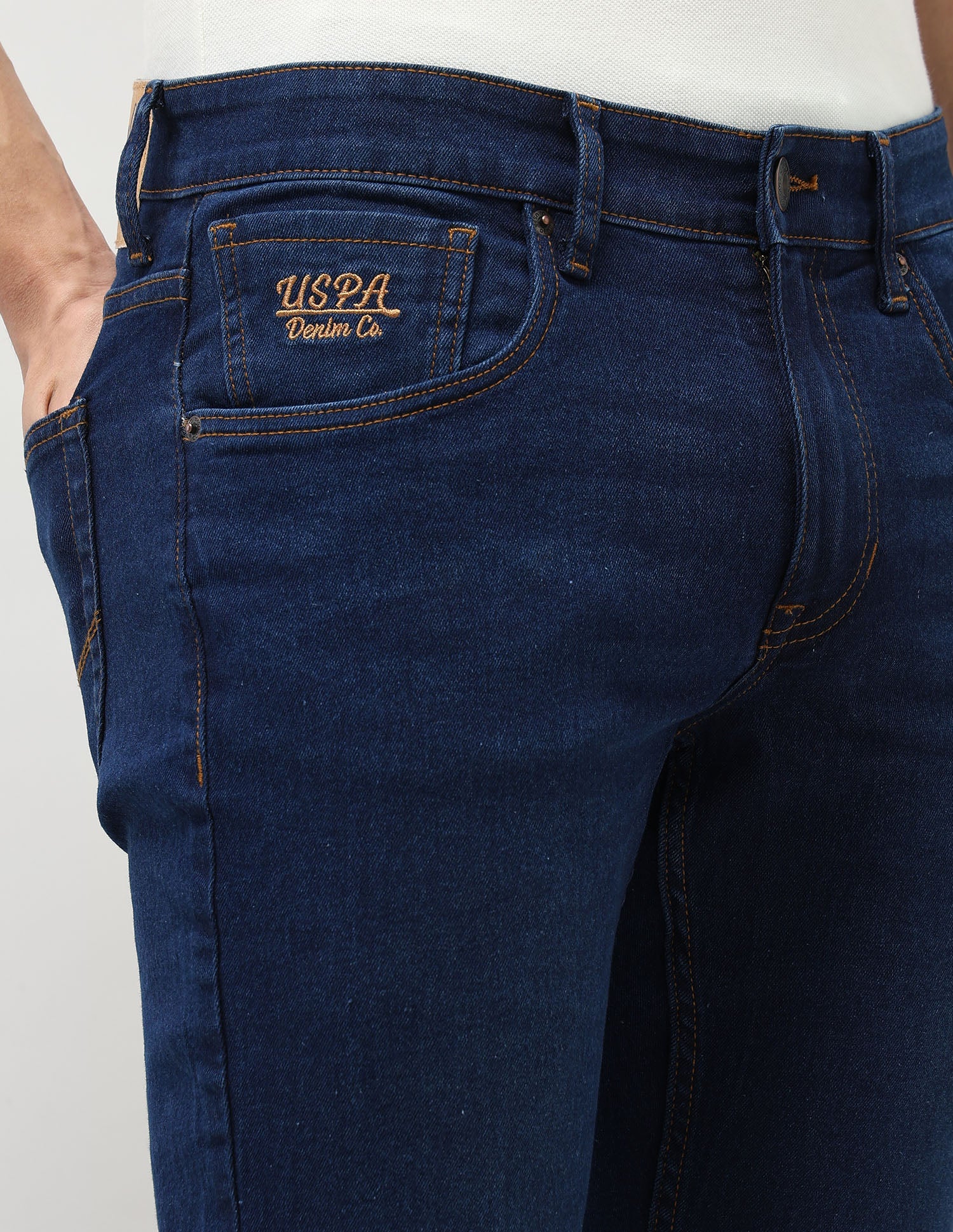 Brandon Slim Tapered Fit Blue Jeans Blue - U.S. Polo Assn. India | Large