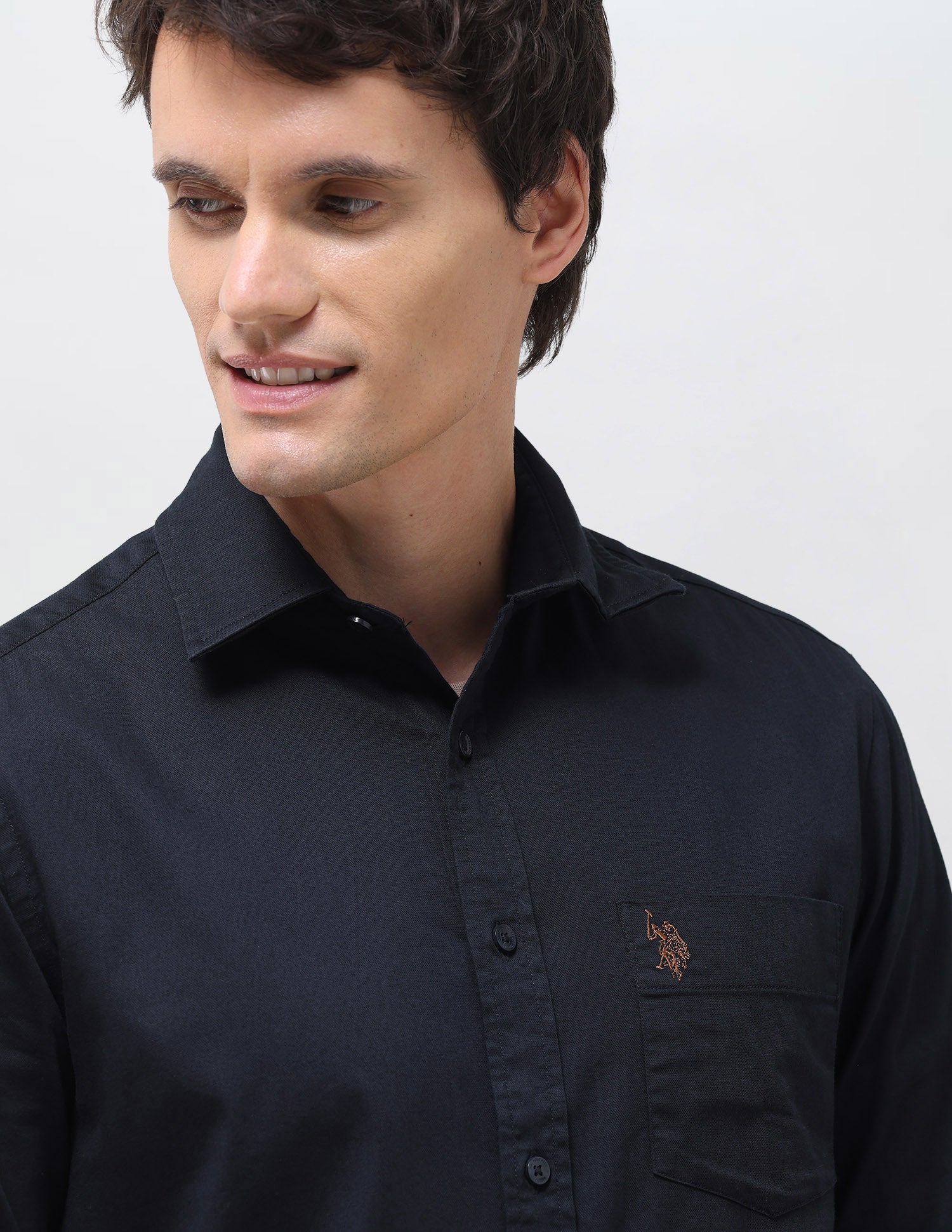 Solid Tailored Fit Shirt Navy - U.S. Polo Assn. India | Large