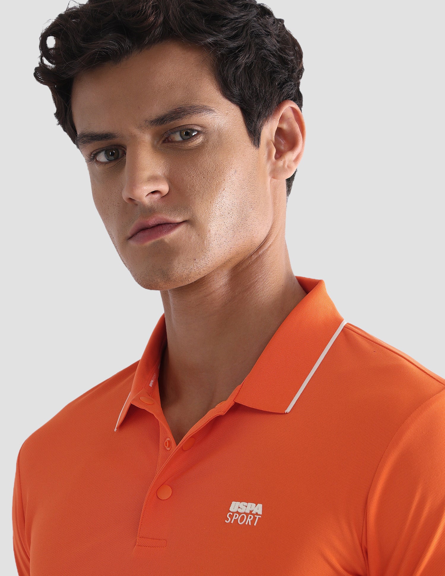 Solid Regular Fit Active Polo Shirt Orange - U.S. Polo Assn. India | Large