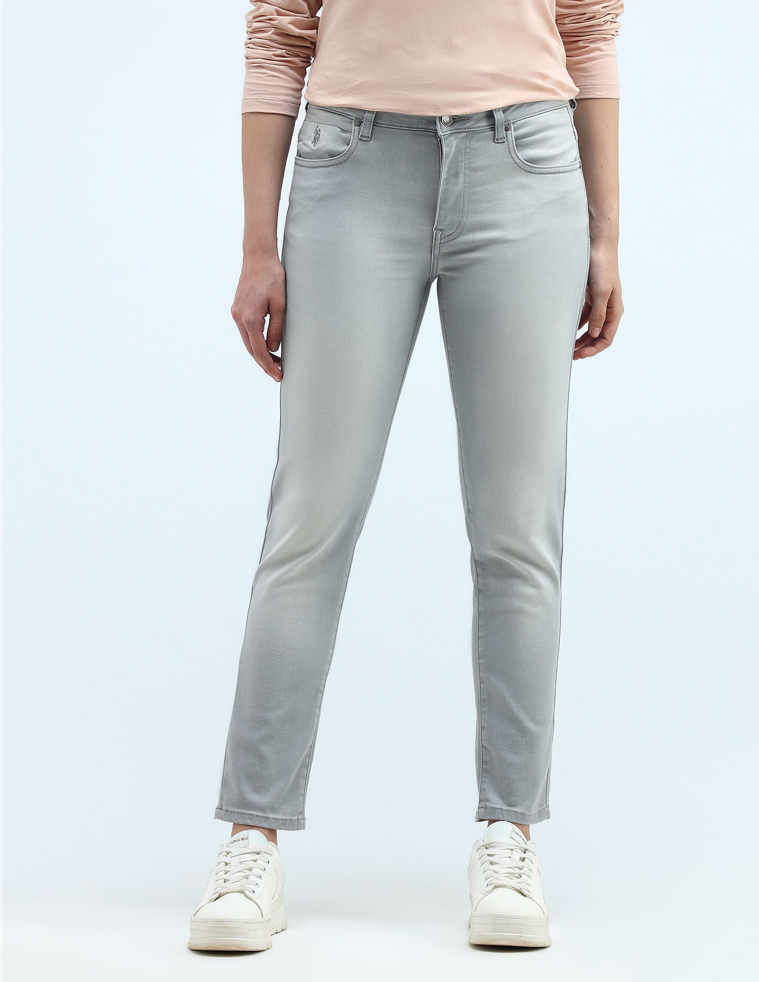 Mid Rise Slim Fit Jeans Grey - U.S. Polo Assn. India | Large