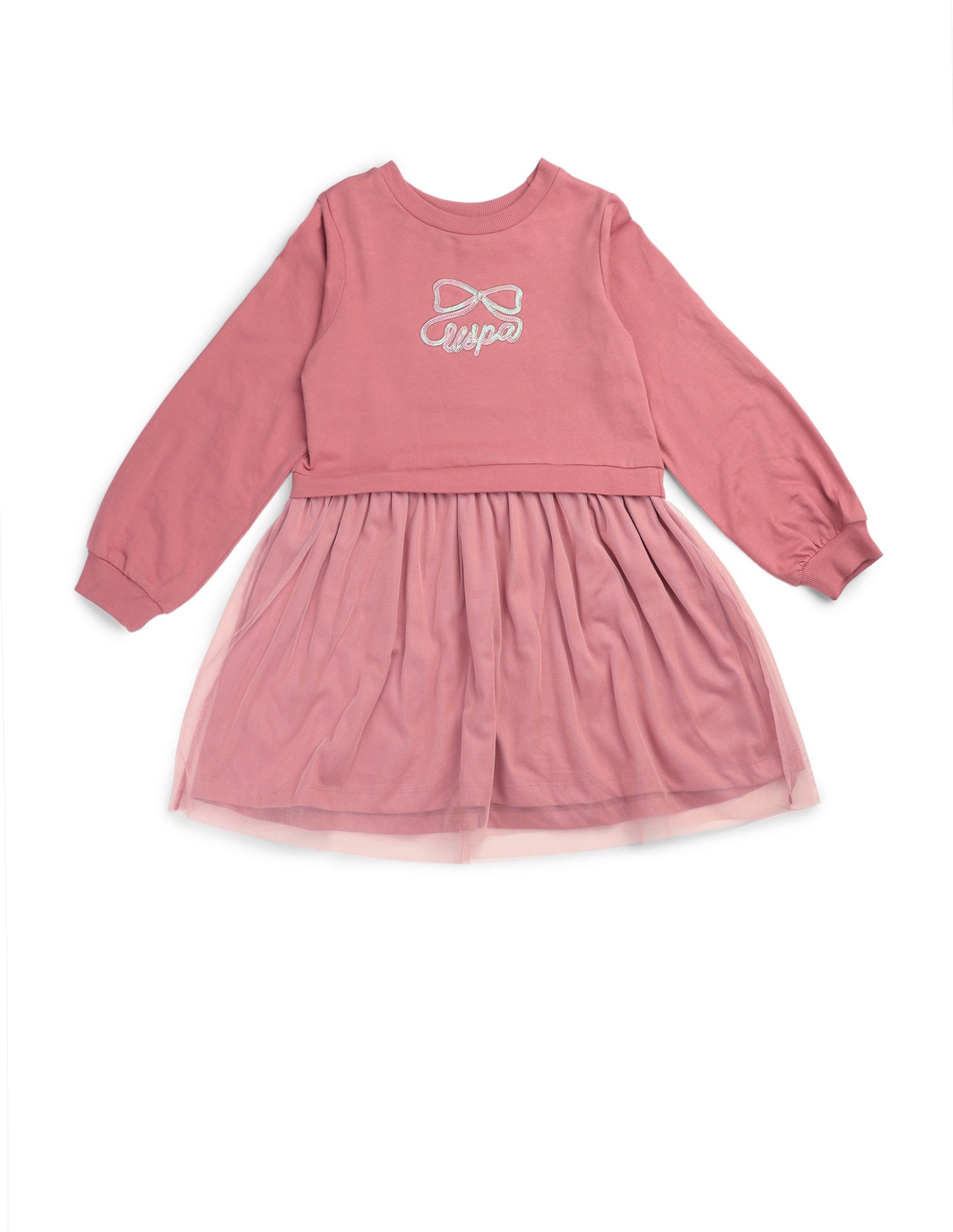 Girls Brand Embellished A-Line Dress Pink - U.S. POLO ASSN. | Large