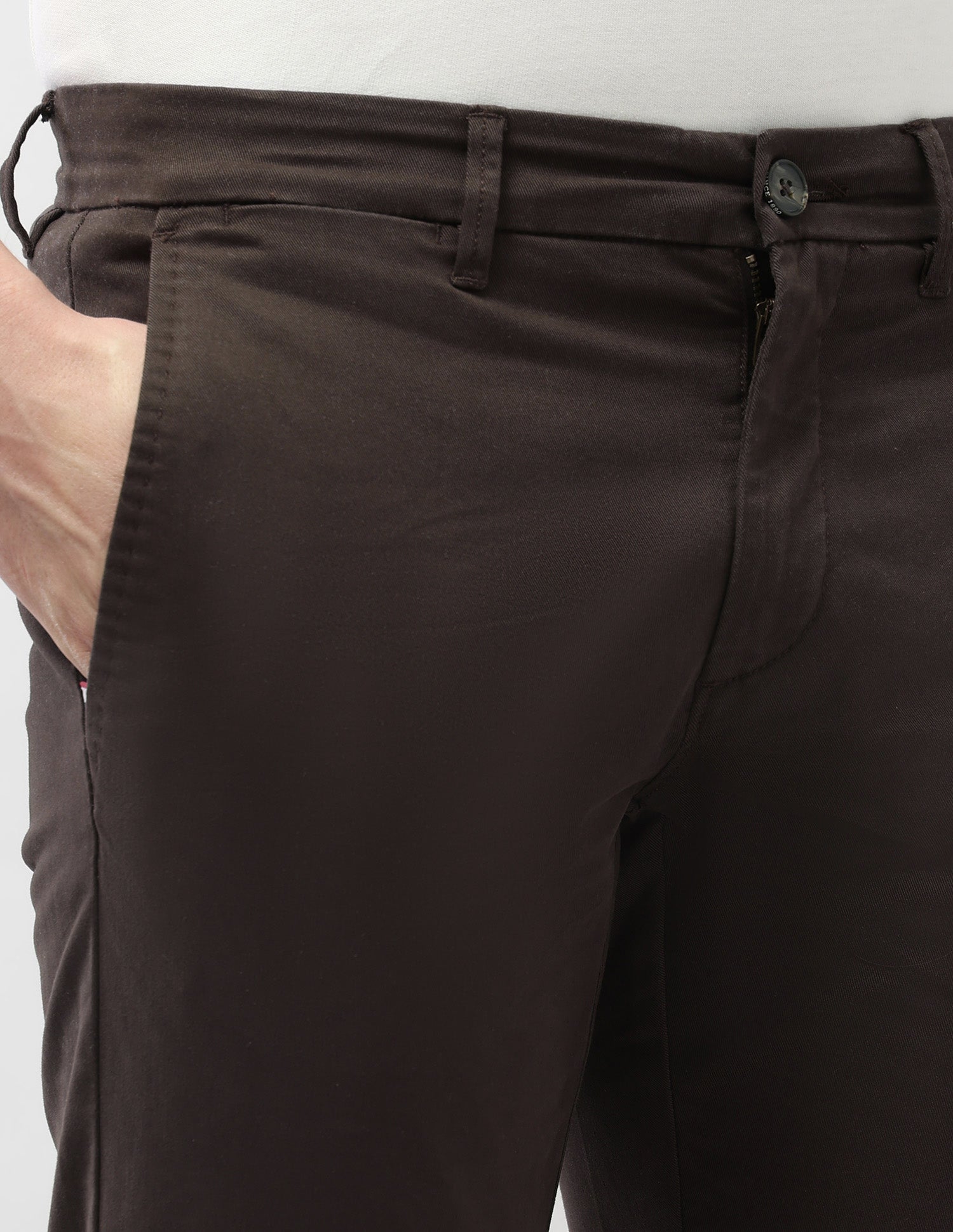 Austin Slim Fit Satin Trousers Dark Brown - U.S. Polo Assn. India | Large