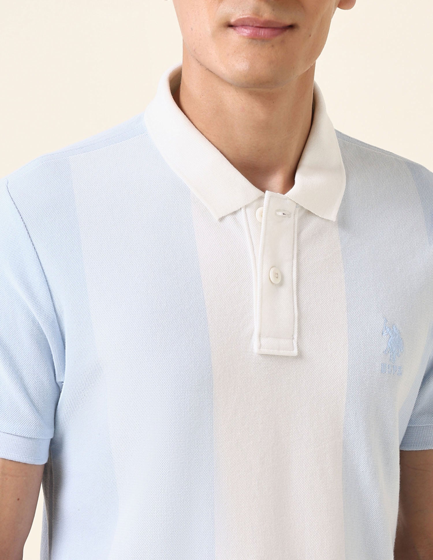 Colourblocked Classic Polo Shirt Light Blue - U.S. POLO ASSN. | Large