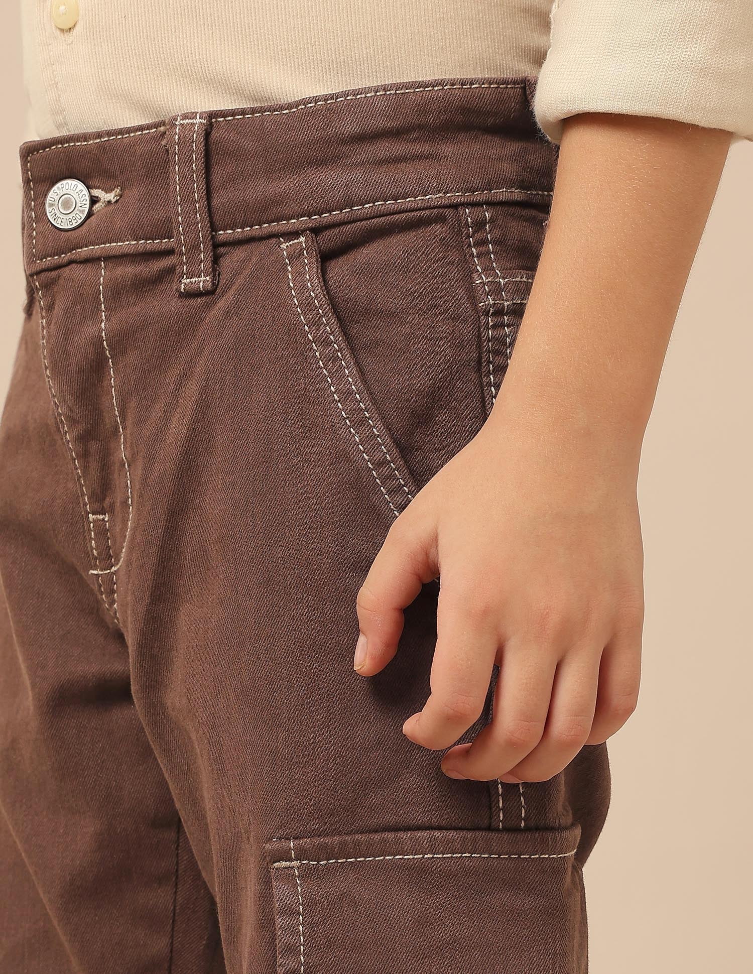 Boys Relaxed Fit Mid Rise Jeans Choco - U.S. POLO ASSN. | Large