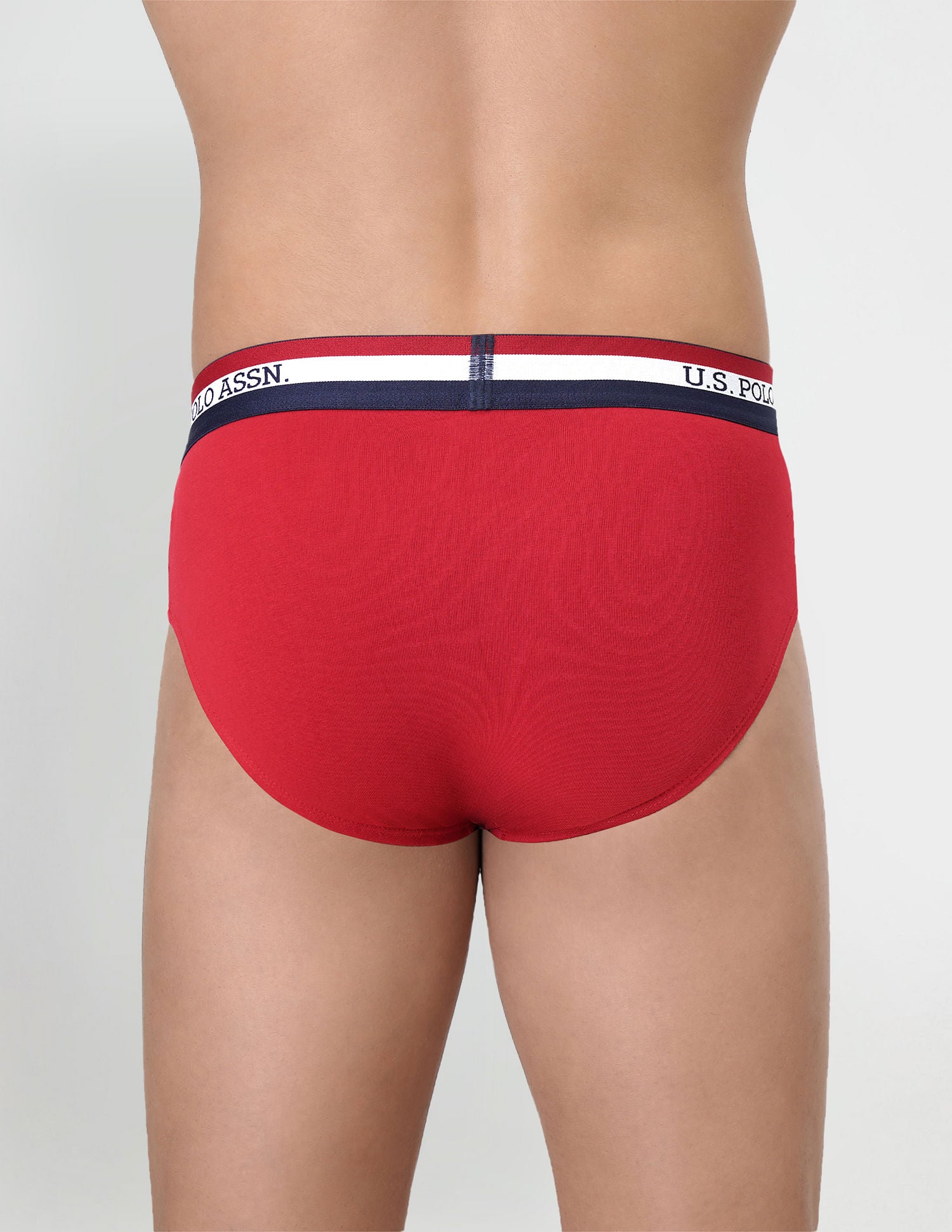 Striped Waistband EB002 Briefs - Pack Of 2 White and Red - U.S. POLO ASSN. | Large