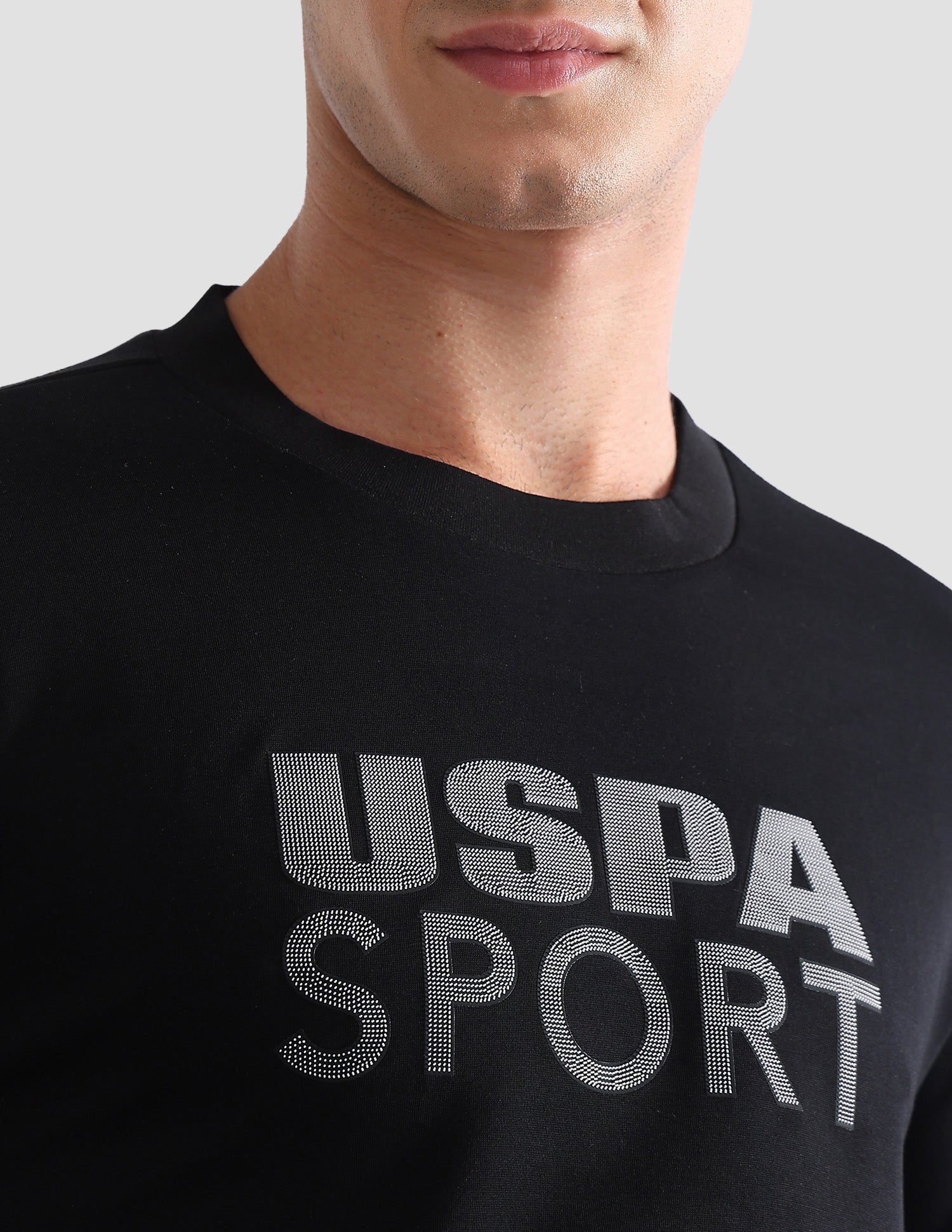 Brand Printed Slim Fit Active T-Shirt Black - U.S. Polo Assn. India | Large