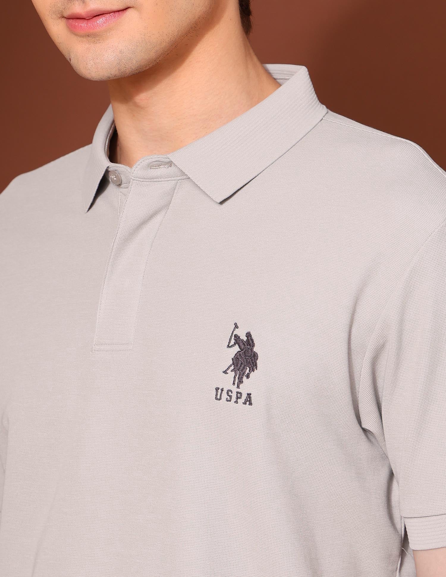 Slim Fit Work And Wander Polo Shirt Grey - U.S. Polo Assn. India | Large