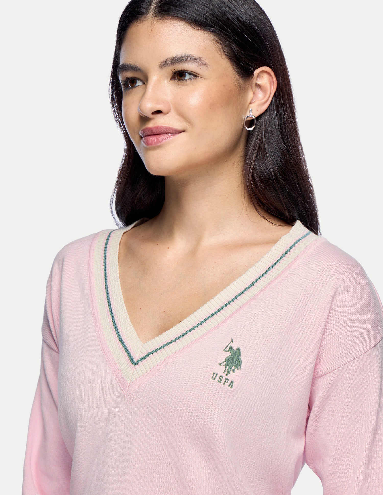 Solid Regular Fit Sweater Light Pink - U.S. Polo Assn. India | Large