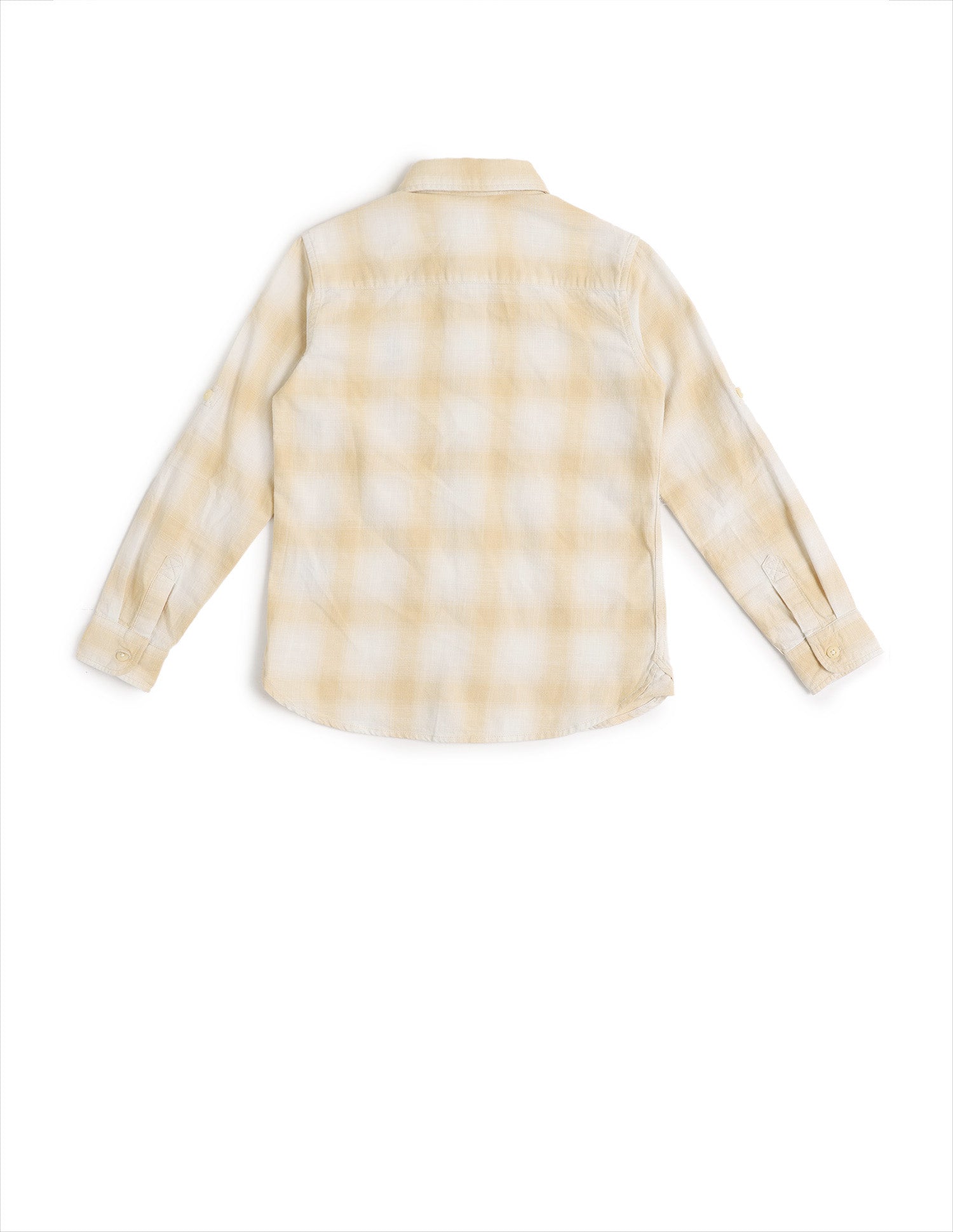 Boys Plaid Checked Regular Fit Shirt Beige - U.S. POLO ASSN. | Large