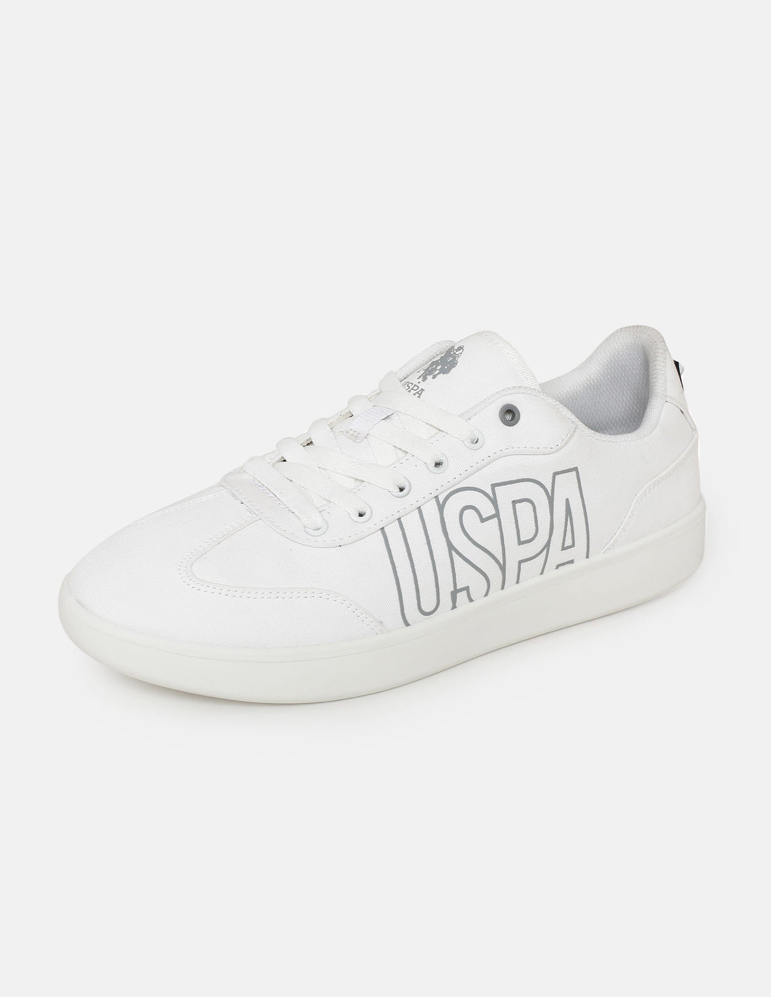 Men Brand Printed Hover Sneakers White - U.S. Polo Assn. India | Large