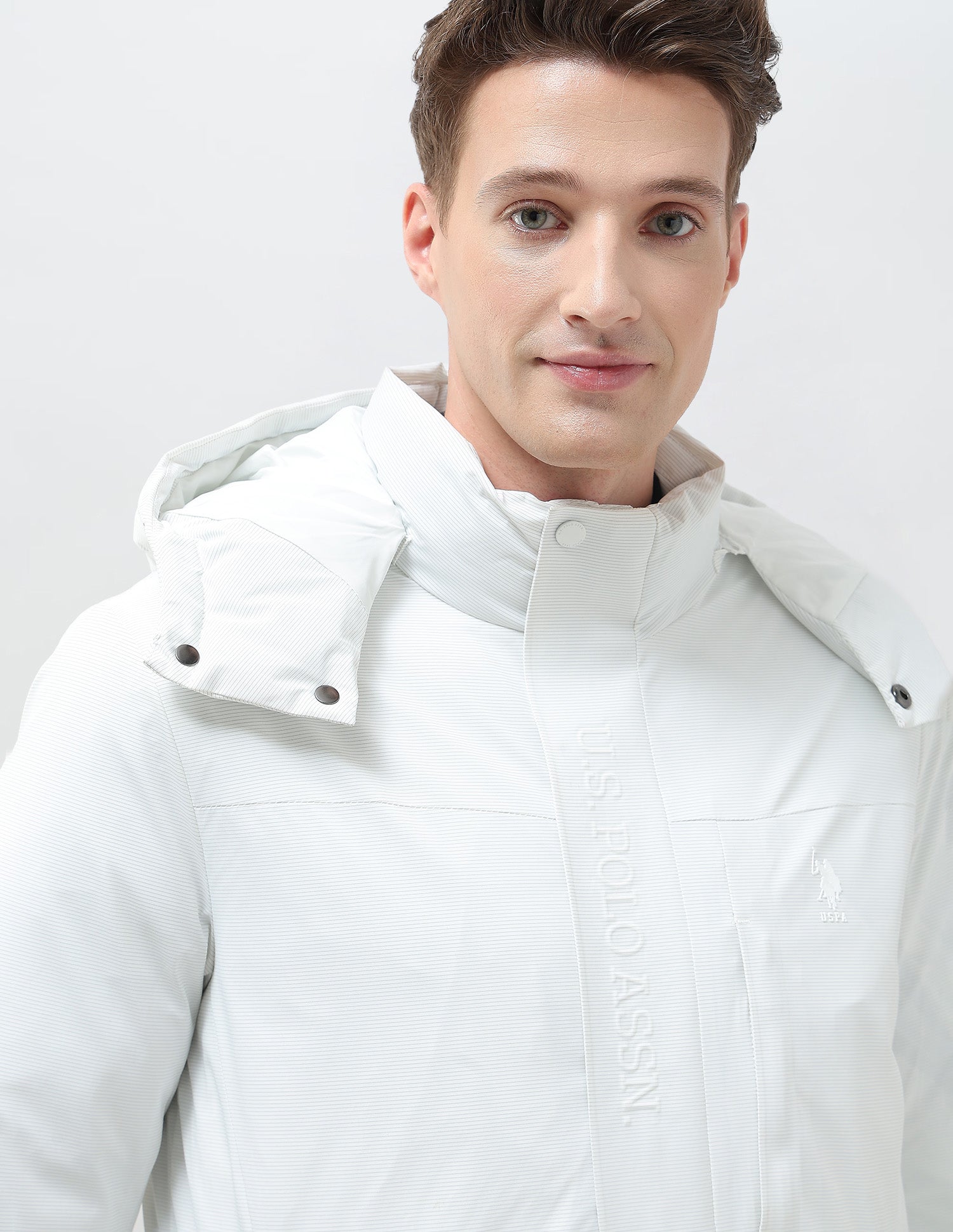 Detachable Hood Smartheat Jacket White - U.S. POLO ASSN. | Large