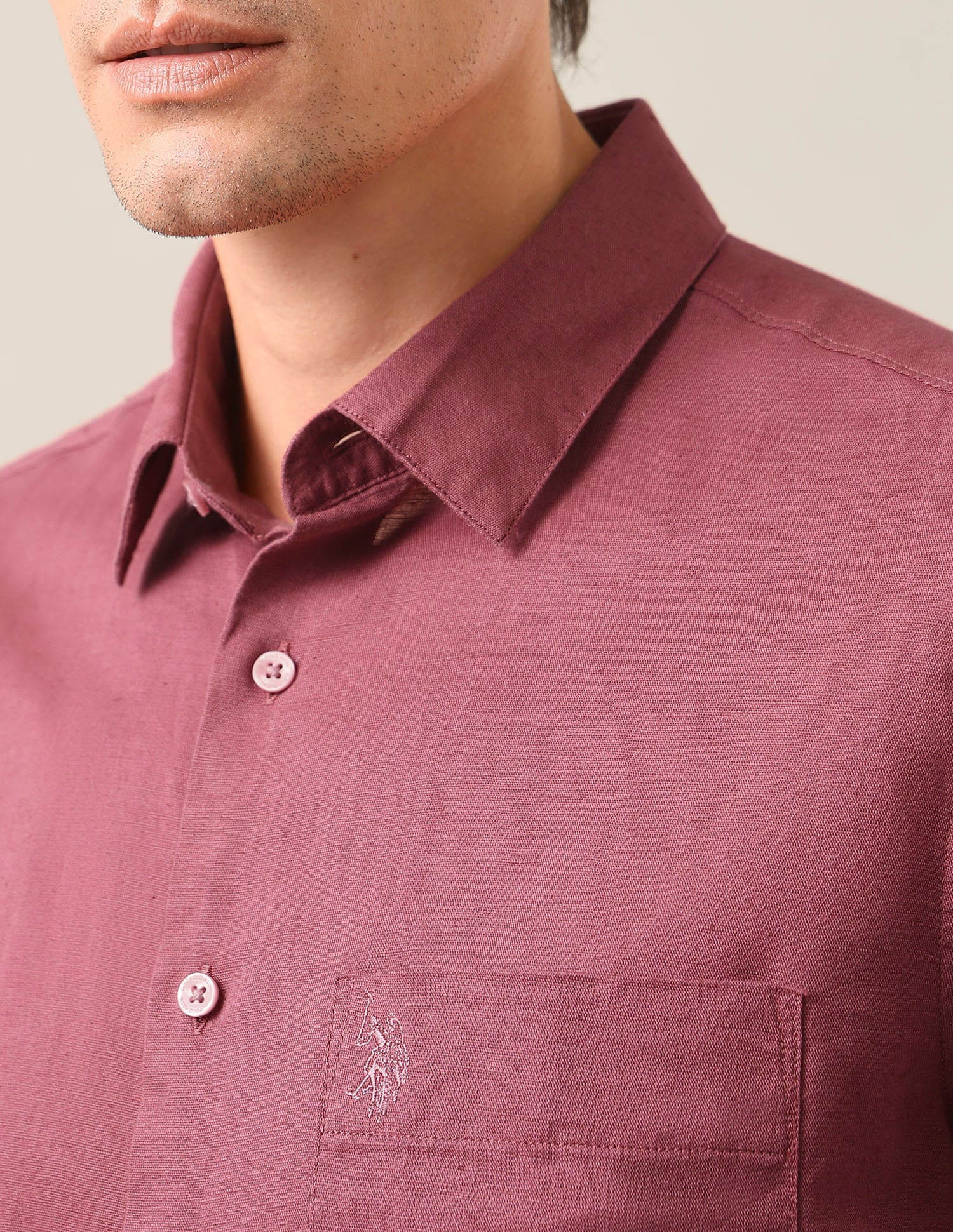 Solid Tailored Fit Shirt Red - U.S. Polo Assn. India | Large